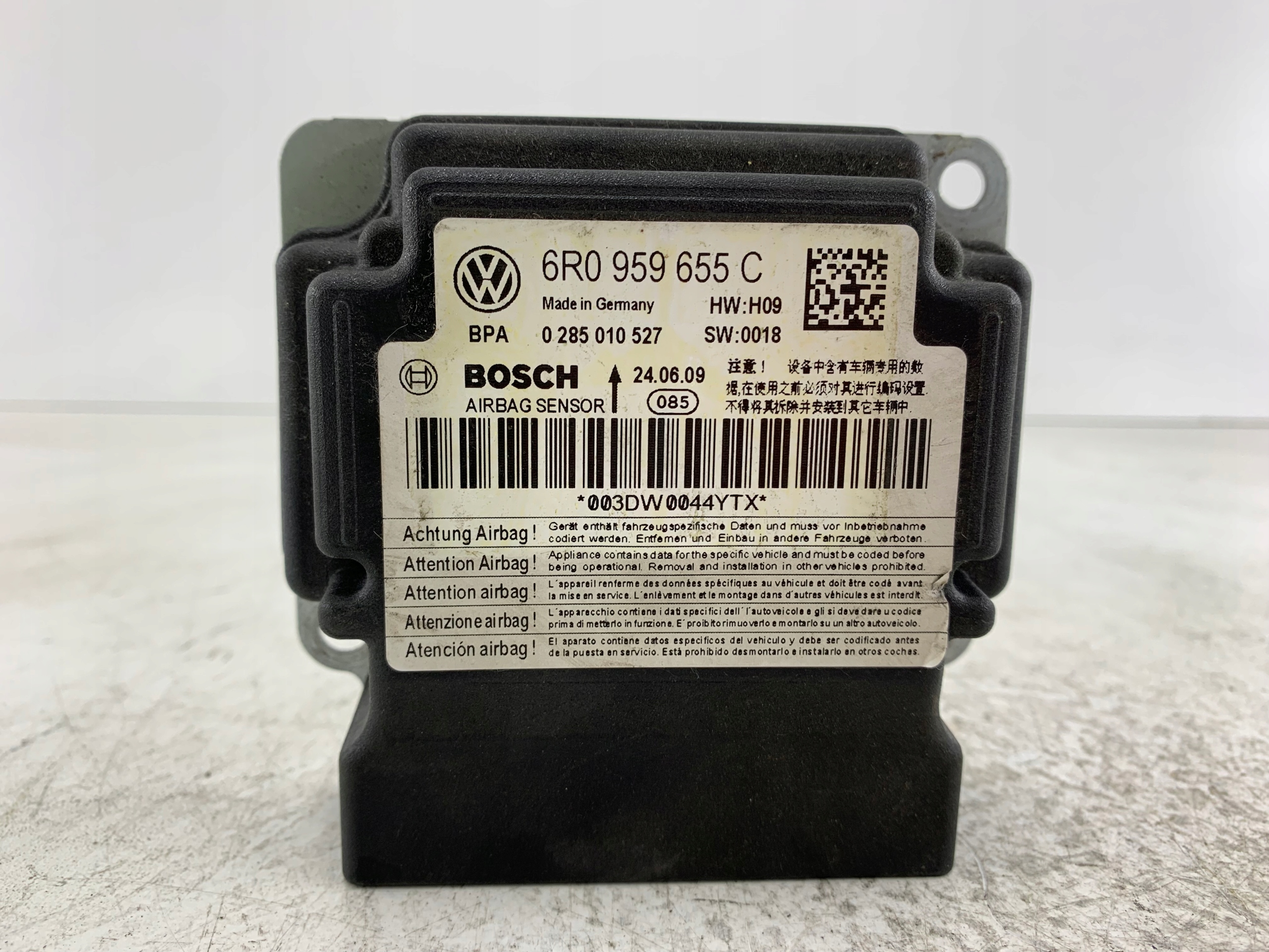 Dodatkowe zdjęcie używanej części: SEAT IBIZA IV MODUŁ SENSOR AIRBAG 6R0959655C