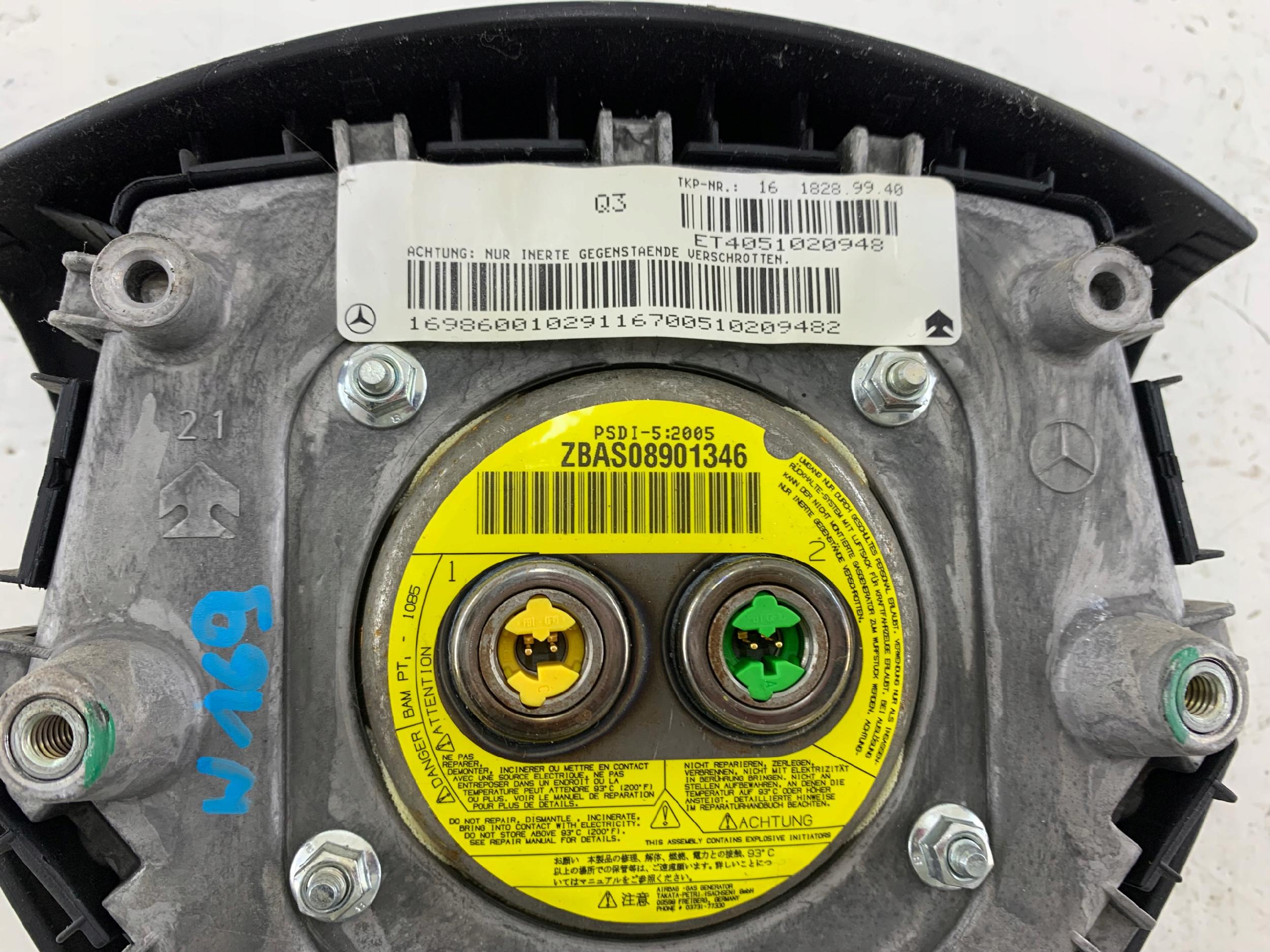 Dodatkowe zdjęcie używanej części: MERCEDES W169 PODUSZKA POWIETRZNA AIRBAG KIEROWCY 1698600102