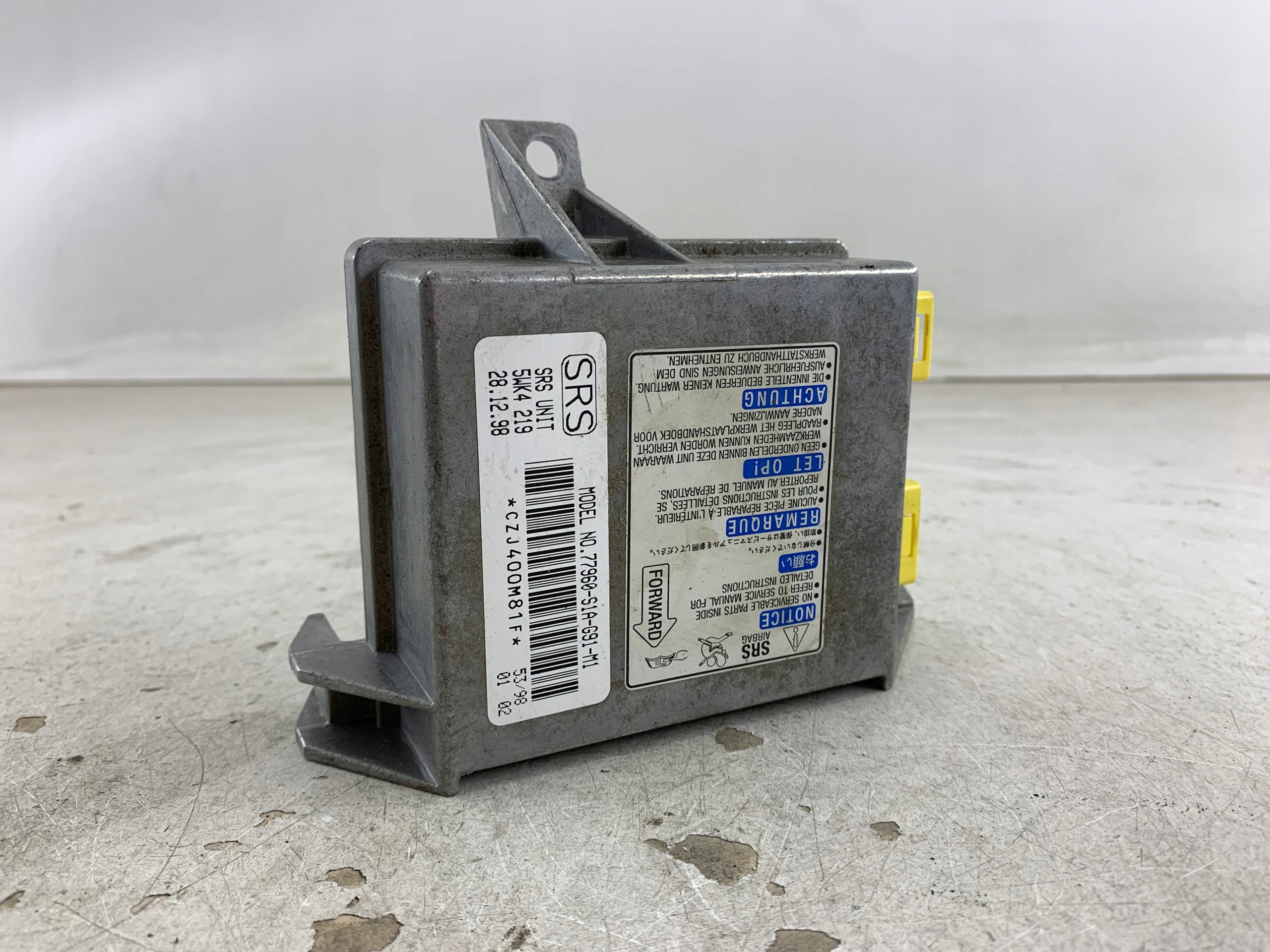 Dodatkowe zdjęcie używanej części: HONDA ACCORD VI SENSOR MODUŁ PODUSZEK POWIETRZNYCH 77960-S1A-G91-M1