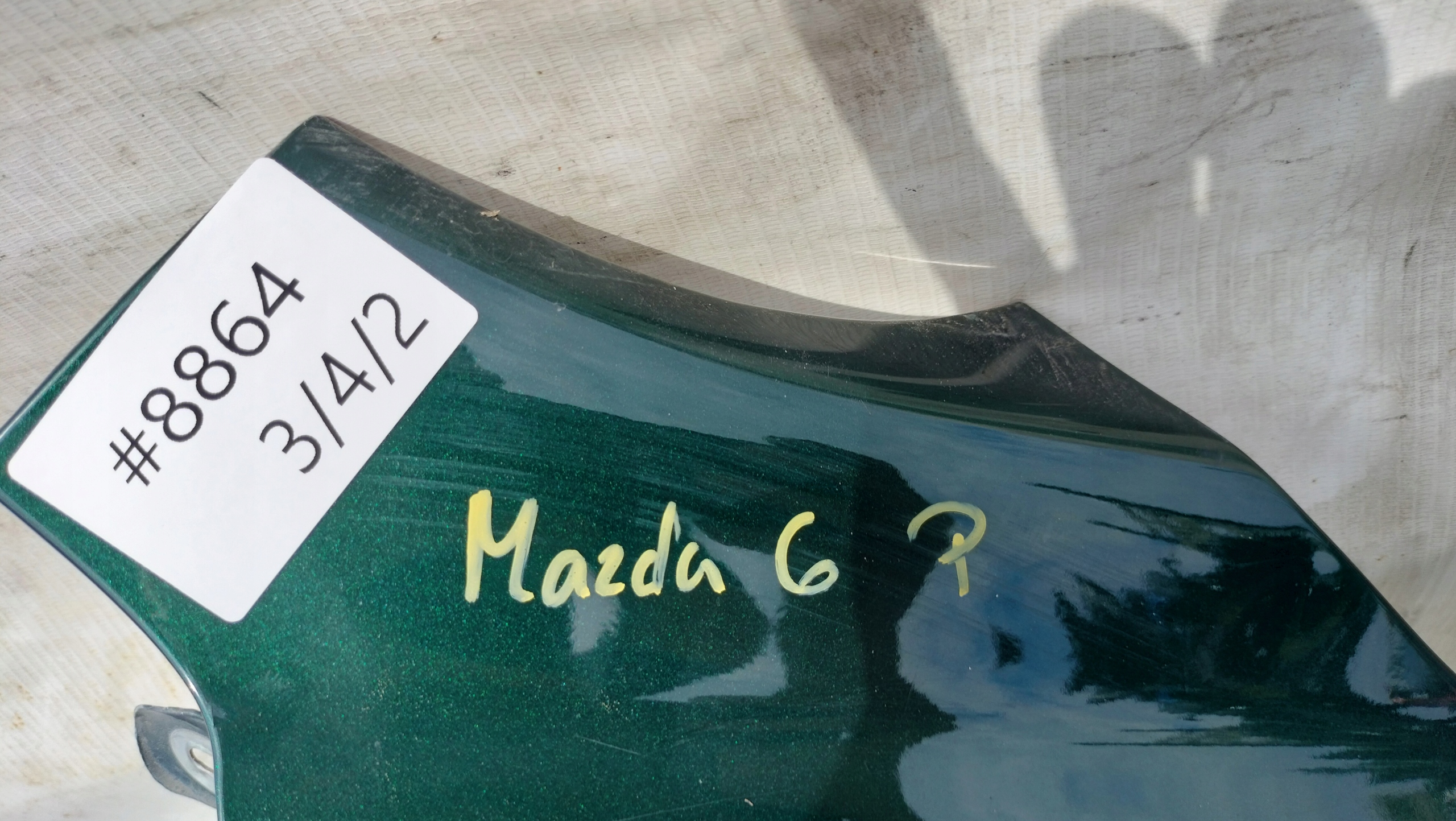 MAZDA 6 GG BŁOTNIK PRAWY PRZÓD ZIELONY - zdjęcie 8