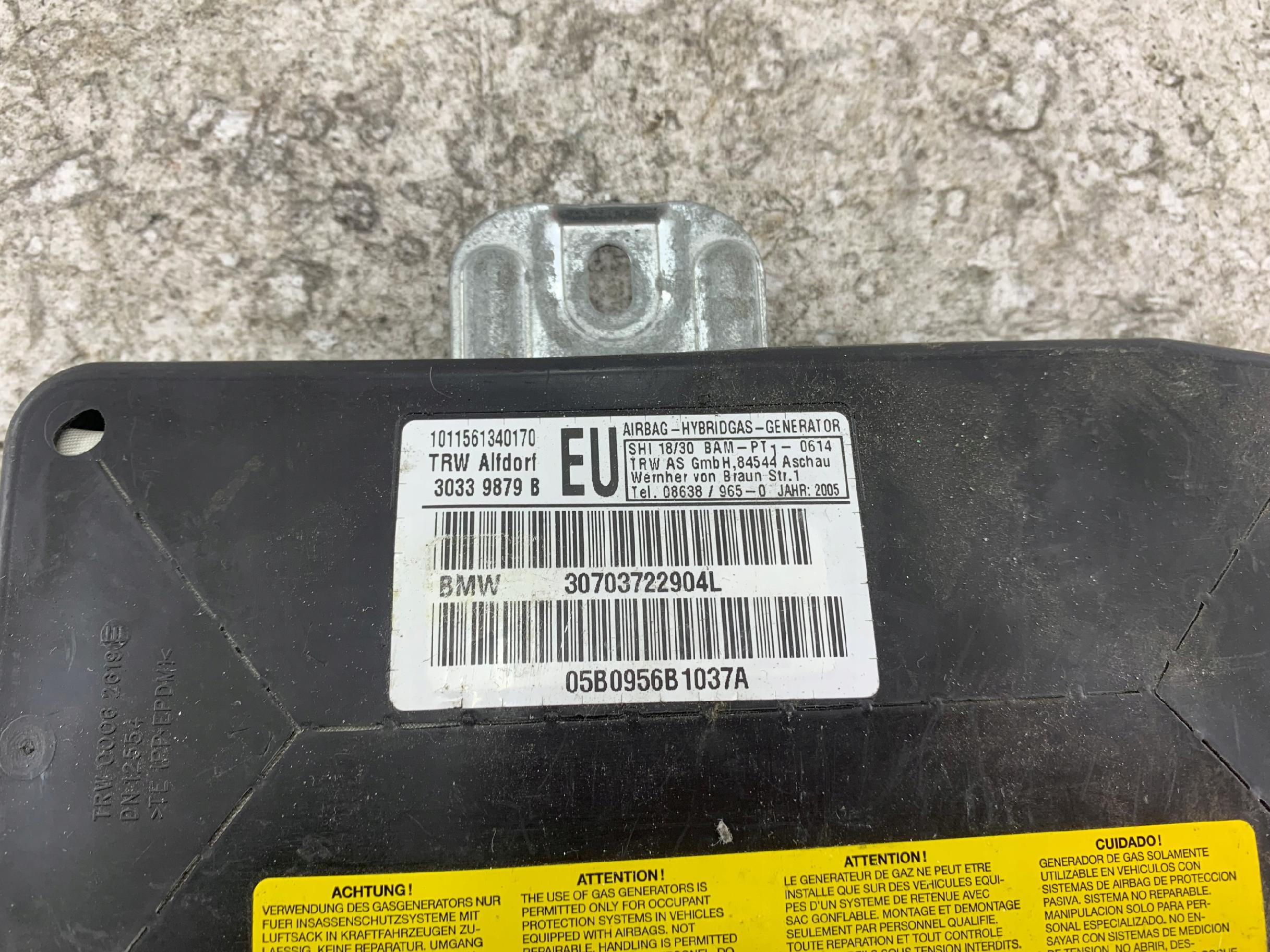 Dodatkowe zdjęcie używanej części: BMW E46 AIRBAG PODUSZKA DRZWI LEWY PRZÓD 30703722904L