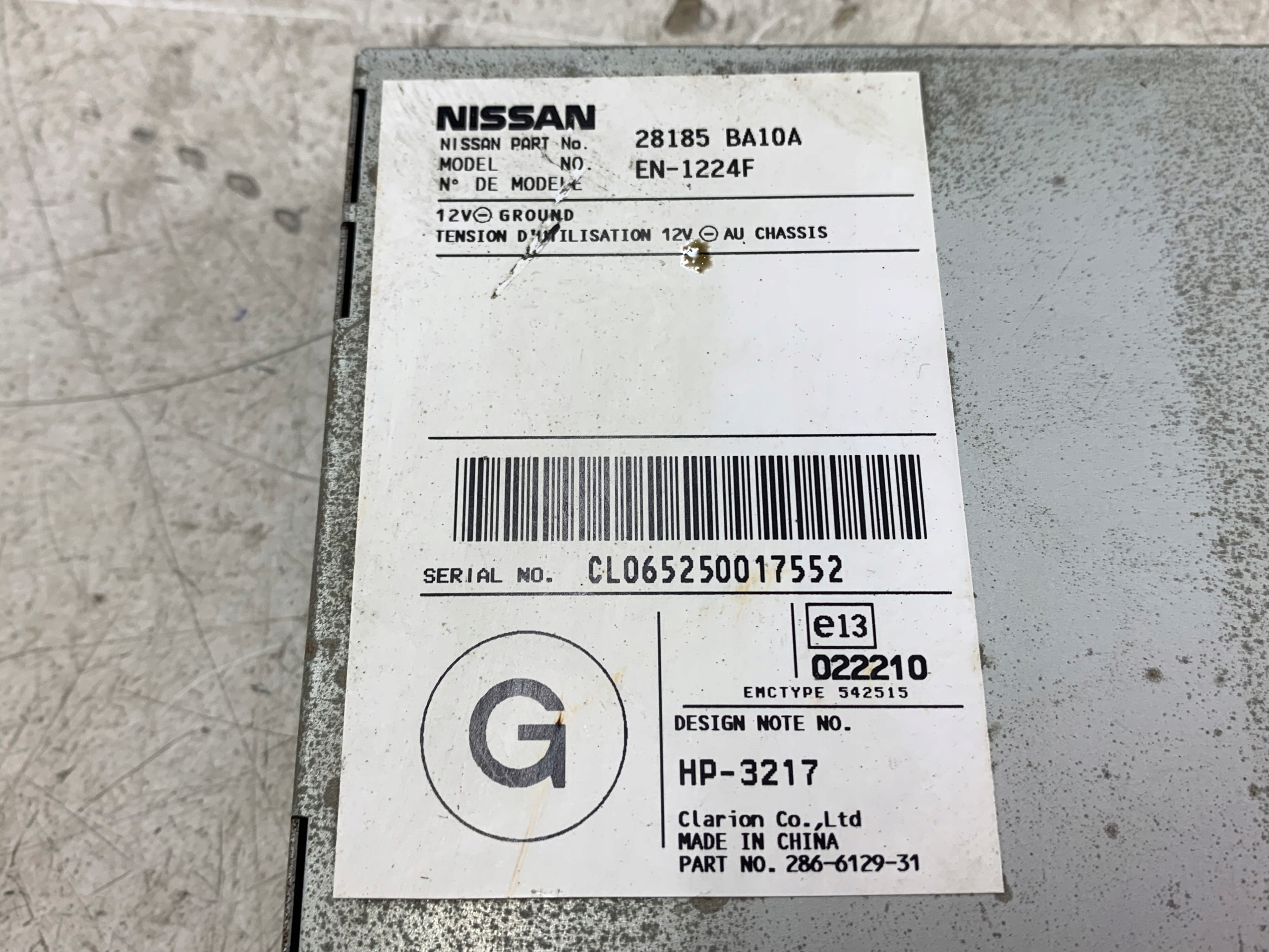 Dodatkowe zdjęcie używanej części: NISSAN PRIMERA P12 MODUŁ NAWIGCAJI 28185BA10A