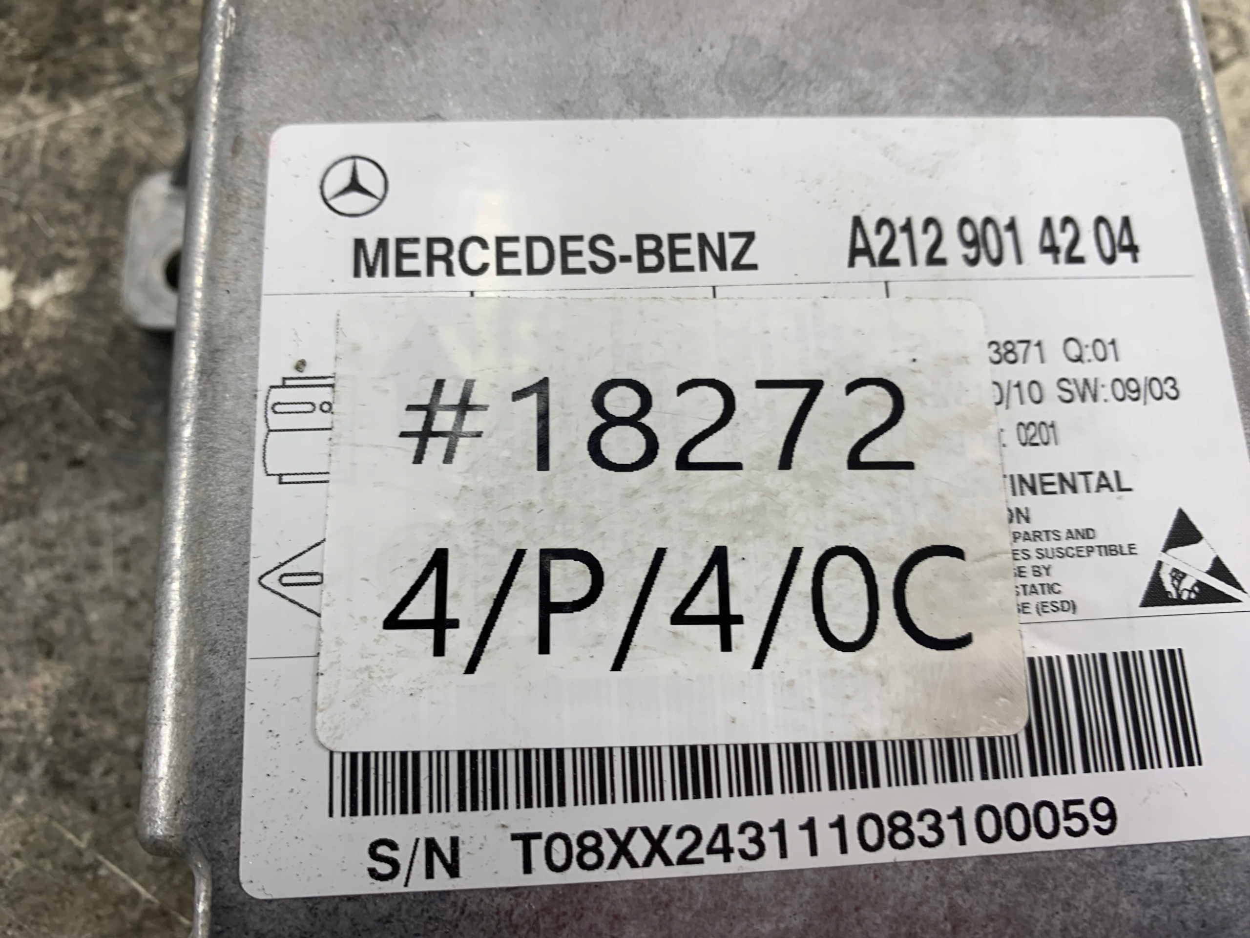 MERCEDES W212 MODUŁ SENSOR AIRBAG PODUSZEK POWIETRZNYCH A2129014204 - zdjęcie 7
