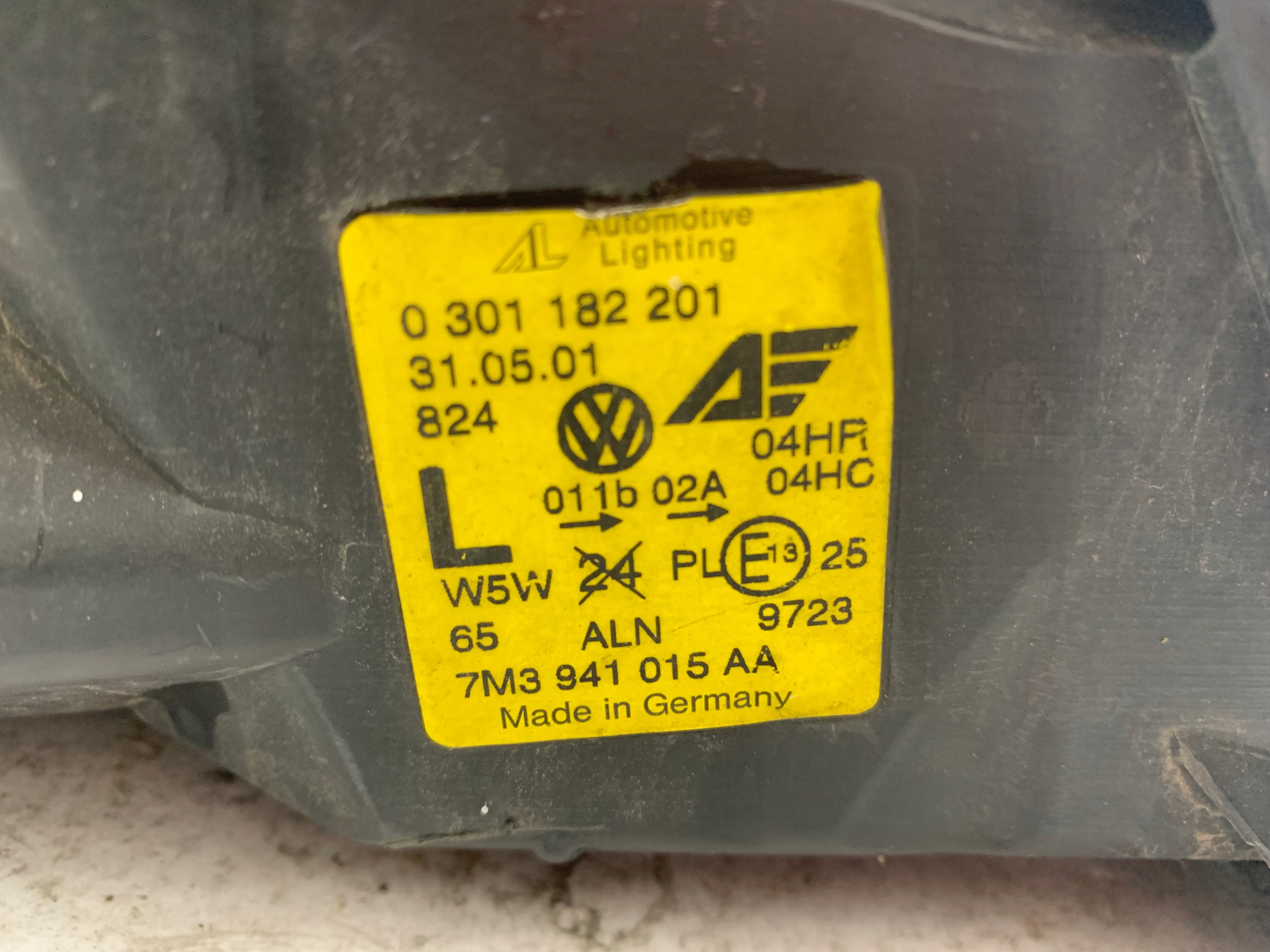 Dodatkowe zdjęcie używanej części: VW SHARAN I LIFT LAMPA LEWA PRZÓD 7M3941015AA