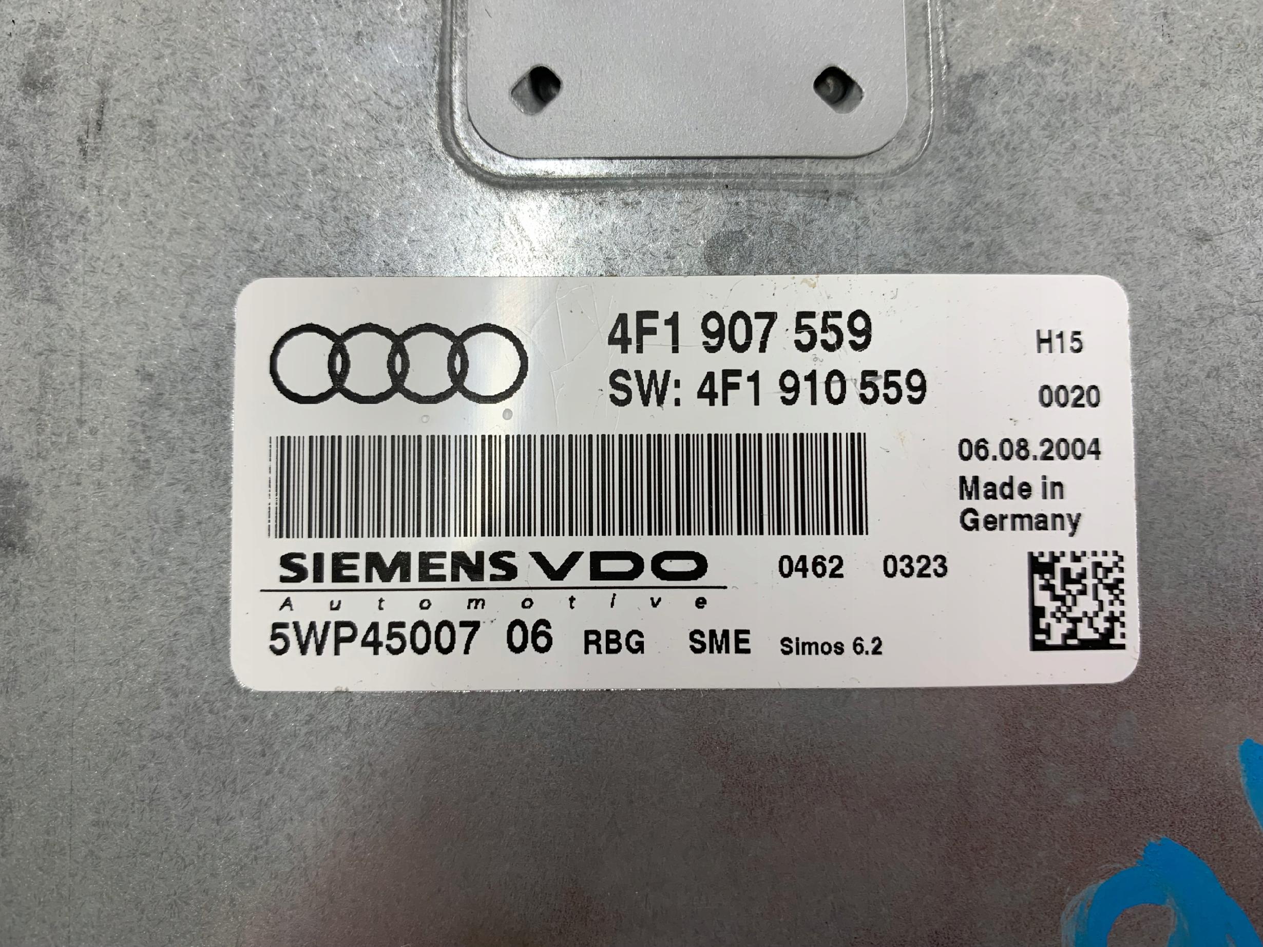 Dodatkowe zdjęcie używanej części: AUDI A6 C6 3.2 TFSI STEROWNIK SILNIKA 4F1907559