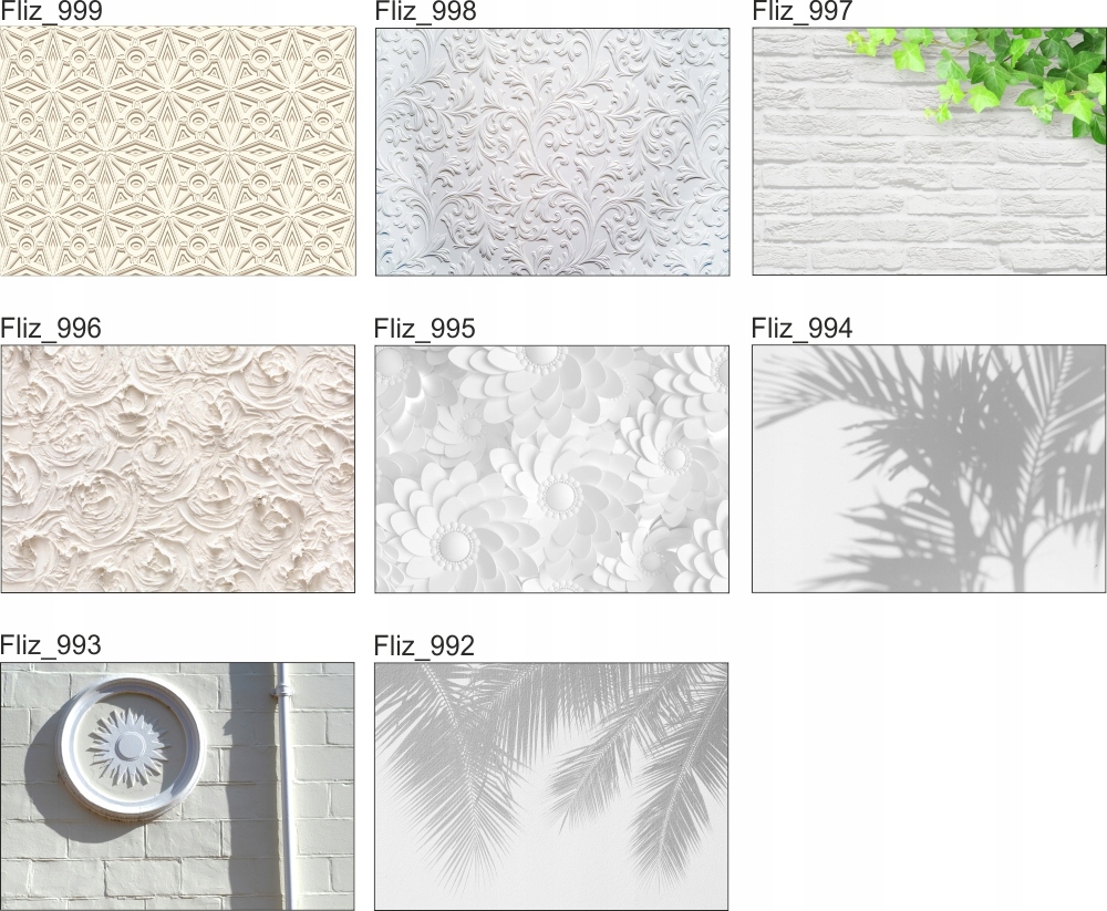 FOTOTAPETA FLIZ liście cegły białe kamień 200x130