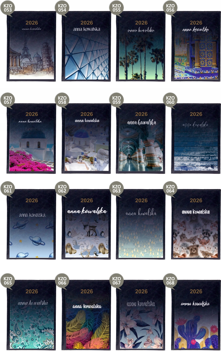 Tygodniowy KALENDARZ 2026 z TWOIM IMIENIEM A5 książkowy DOWOLNY NADRUK