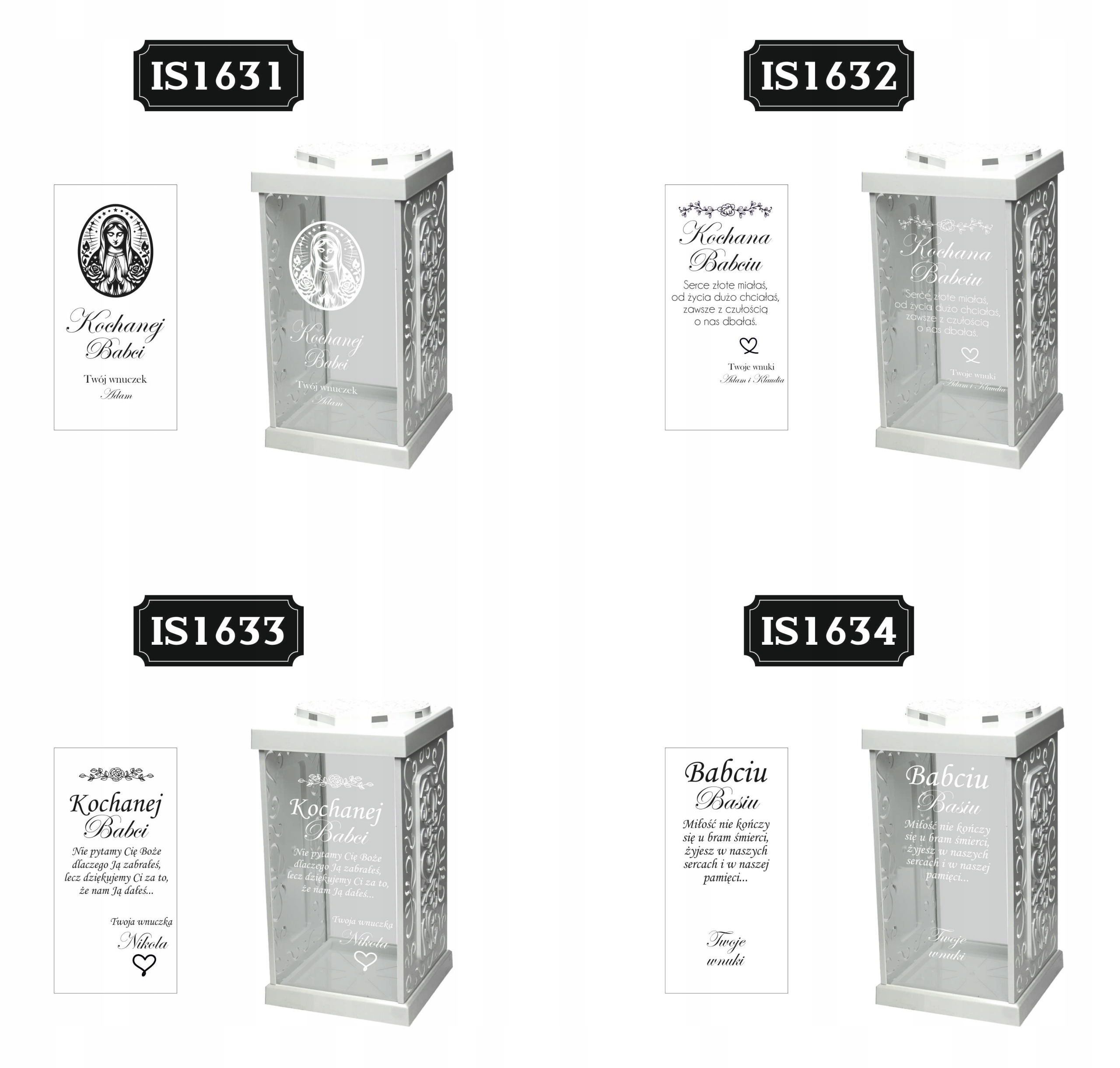 biały ZNICZ GRAWER KAPLICZKA personalizowany twój napis dedykacja DLA MAMY