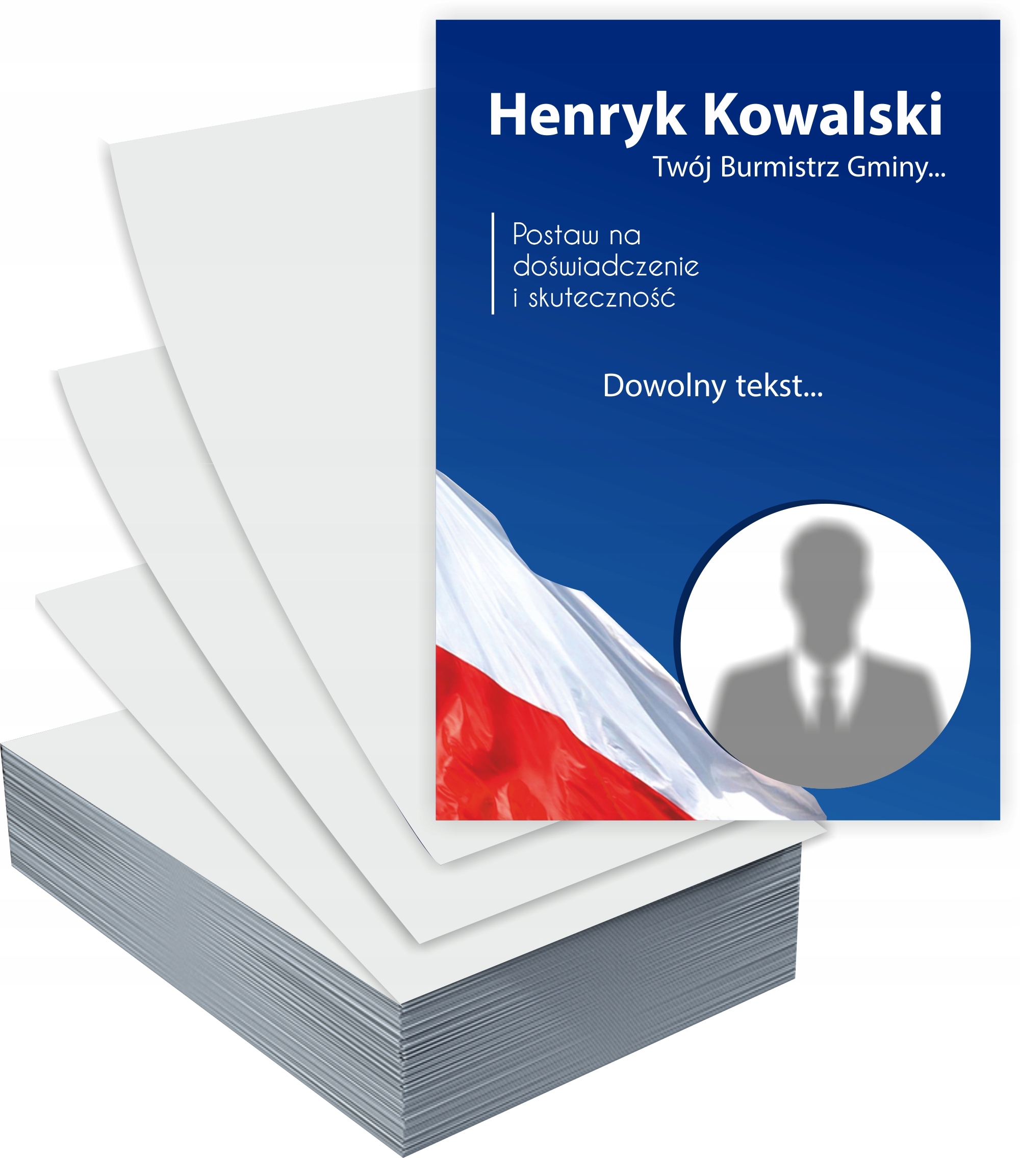 Ulotki A6 wyborcze 5000 szt WYBORY NA BURMISTRZA GMINY + GOTOWY PROJEKT