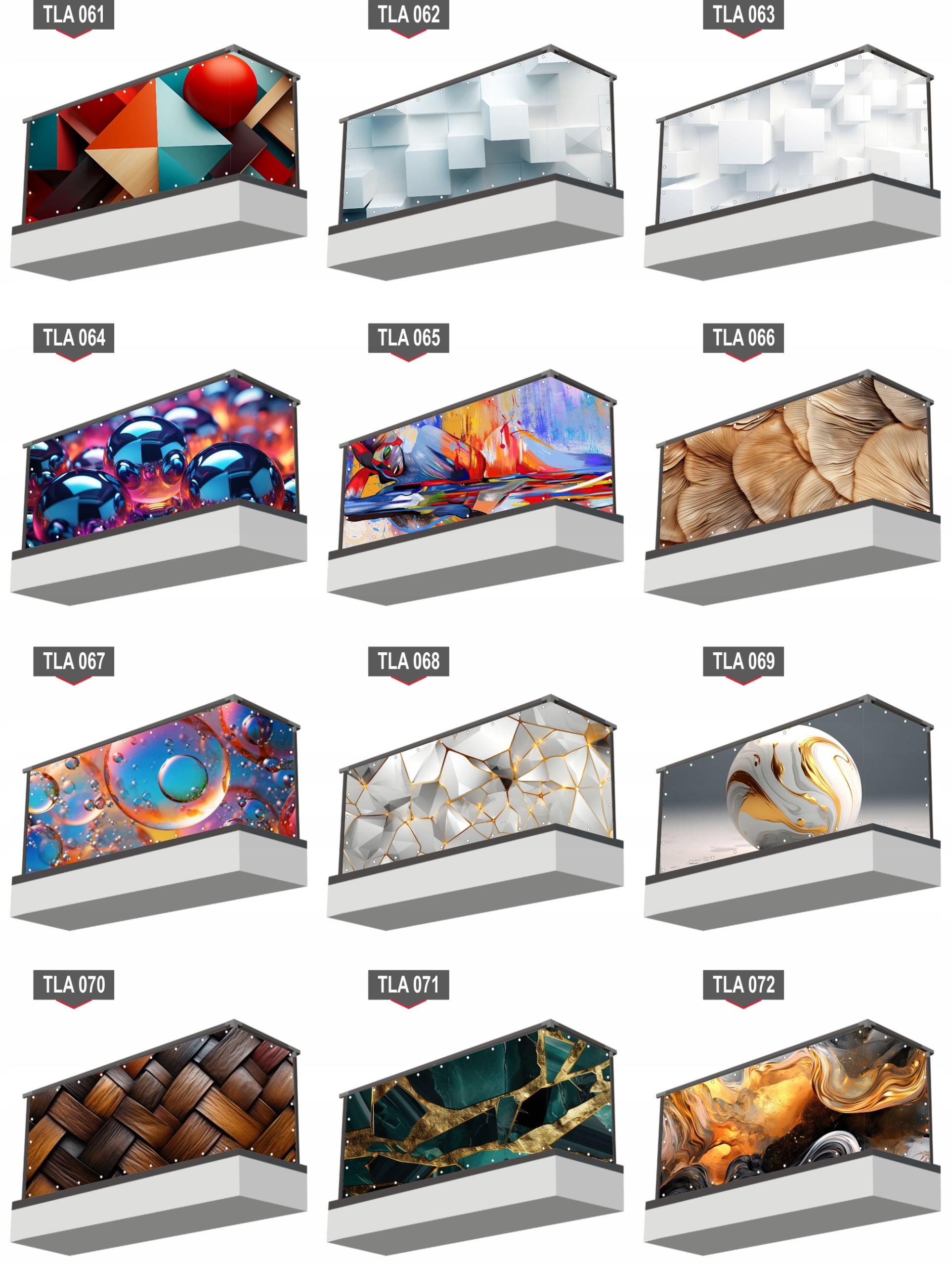 Osłona balkonowa mata ozdobna na balkon na wymiar ABSTRAKCYJNE WZORY