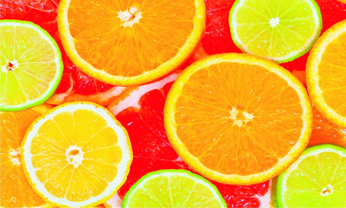 FOTOTAPETA CYTRUSY PLASTRY CYTRYNY POMARAŃCZY