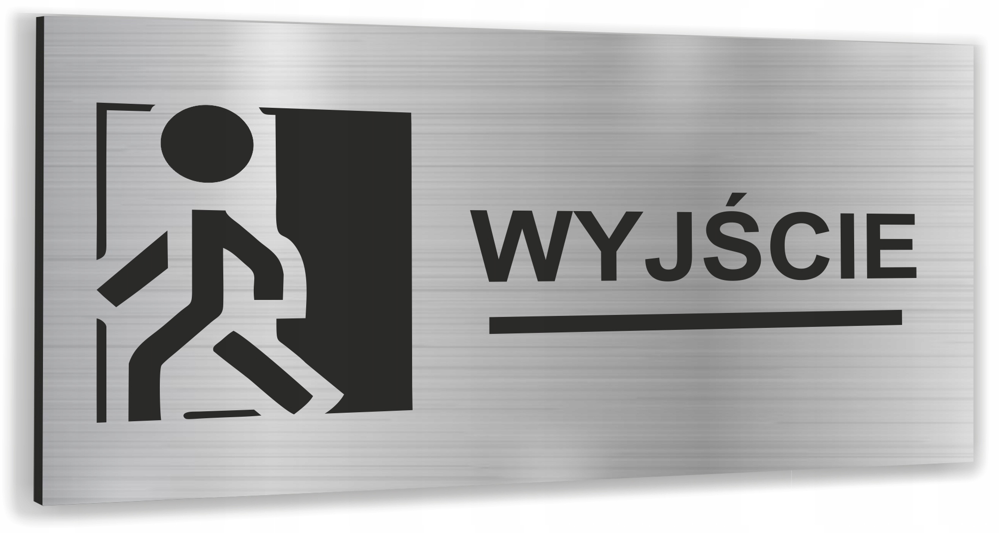 Tabliczka informacyjna WYJŚCIE Tablica nierdzewna SREBRNA DUŻO WZORÓW