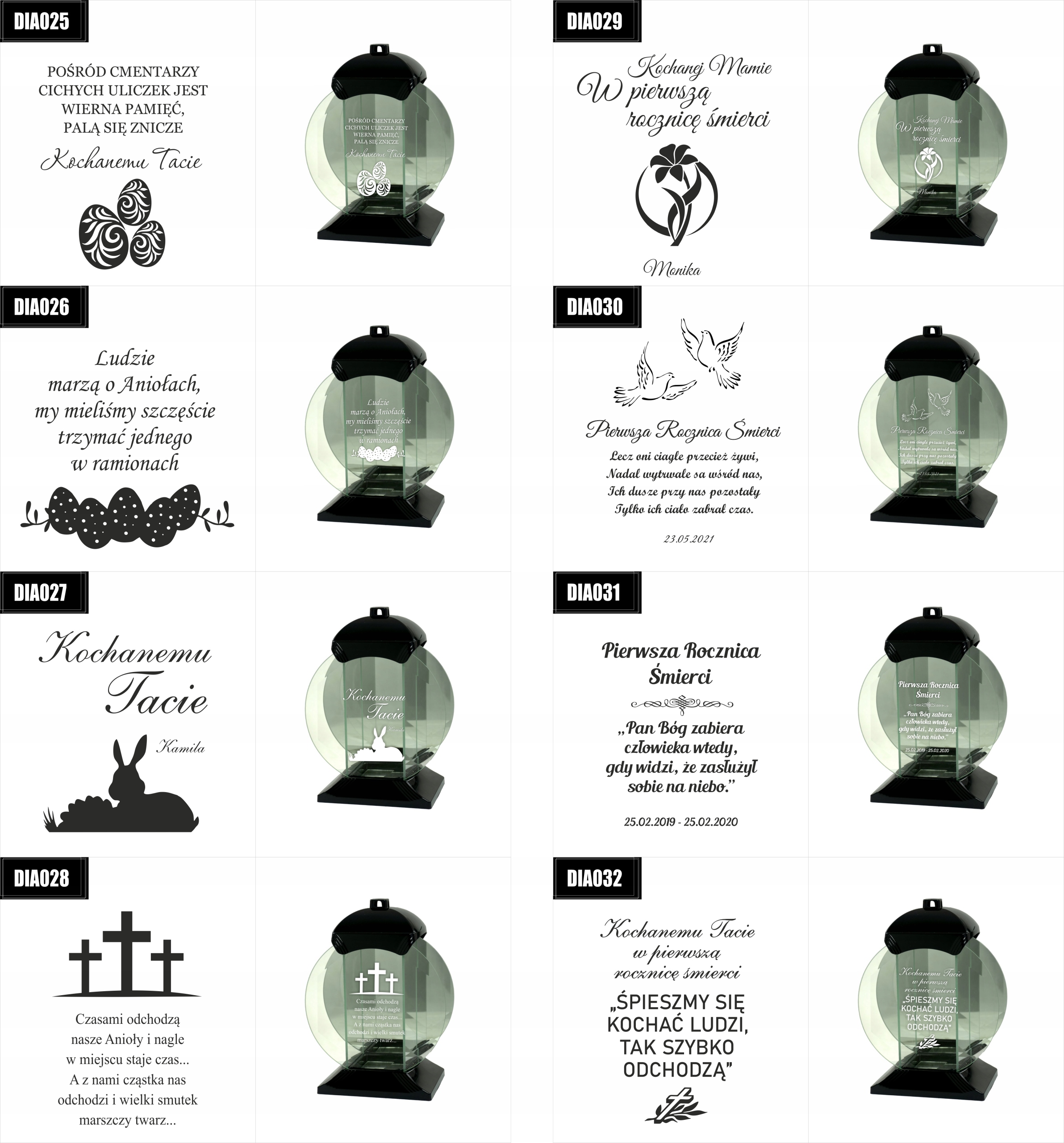 ZNICZ SZKLANY grawer KOCHANEJ MAMIE PAMIĘTAMY