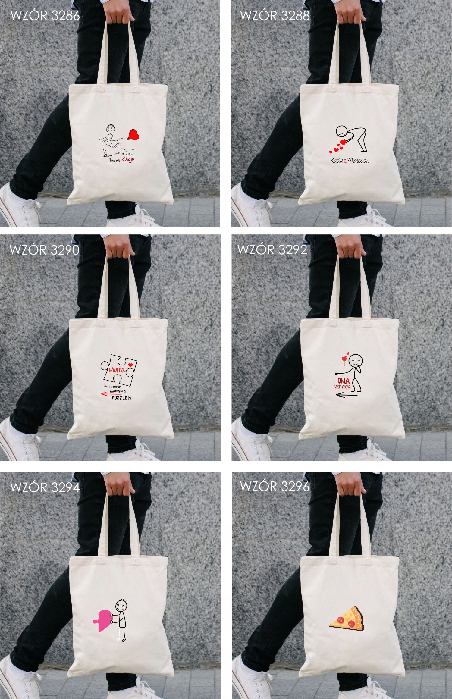 Eko Torba z nadrukiem PREZENT WALENTYNKI KAWUSIA