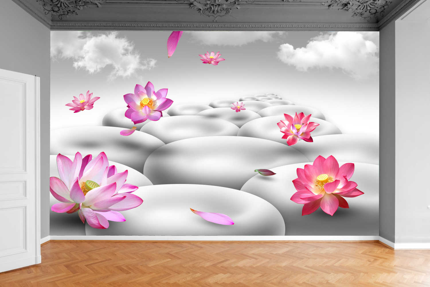 Fototapeta KAMIENIE KWIATY DO SALONU 3D 130x80