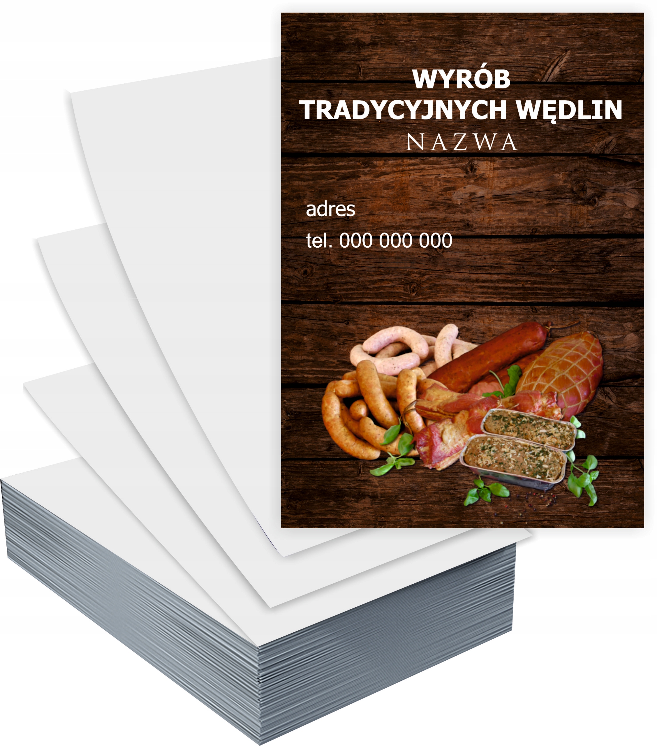 Ulotki A4 5000 szt firmowe reklamowe WYRÓB WĘDLIN + PROJEKT GRATIS
