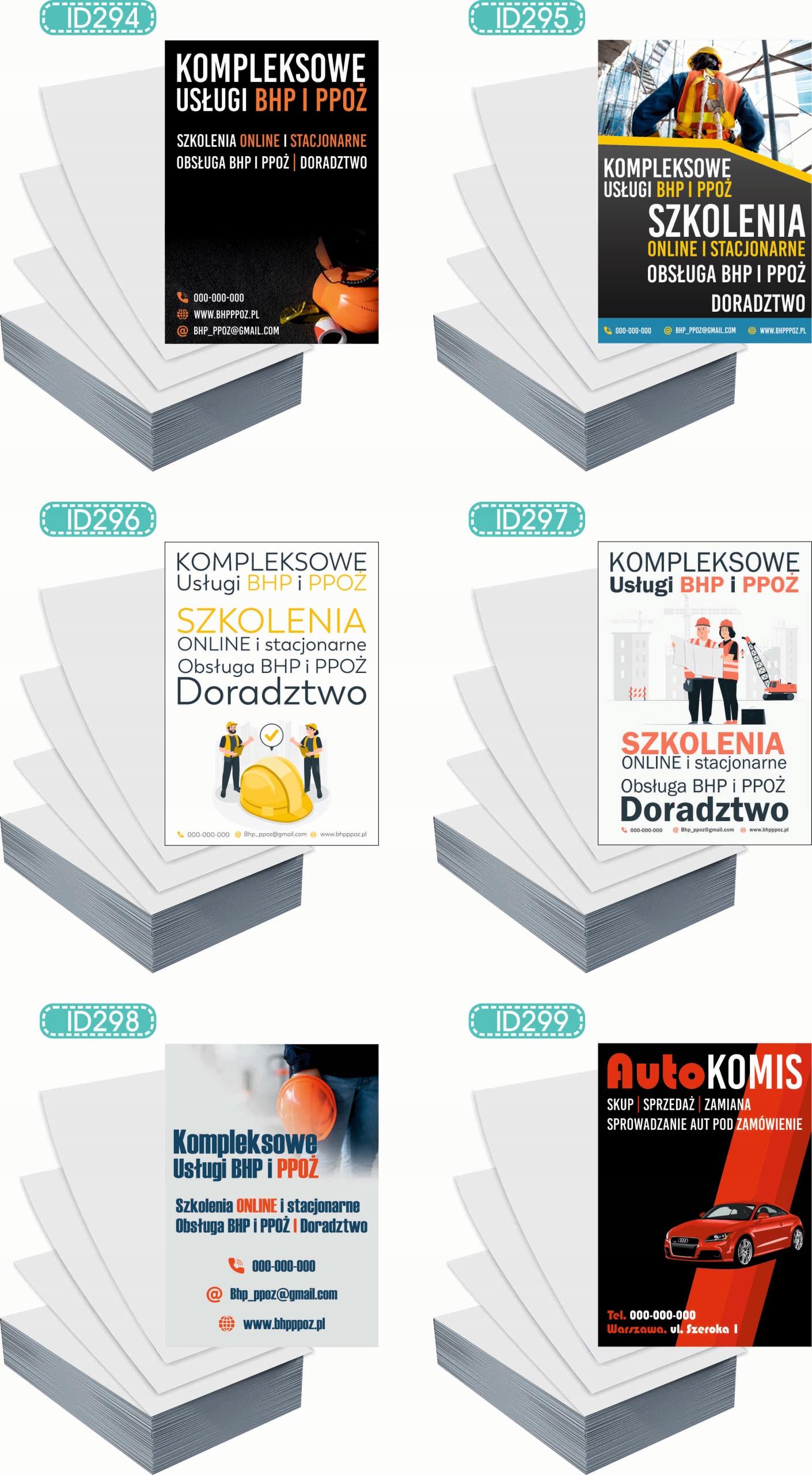 Ulotki A6 reklamowe firmowe 100szt różne wzory CHEMIA Z NIEMIEC