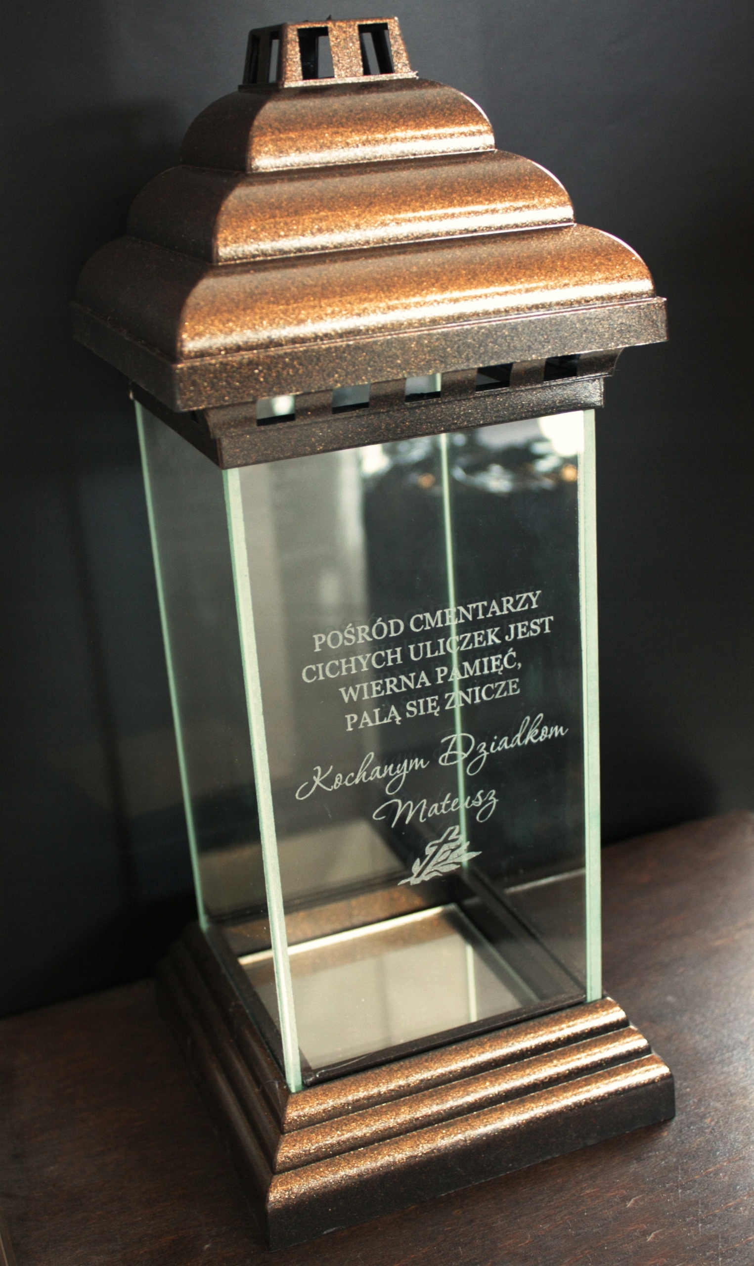 ZNICZ LAMPION z dedykacją TWOIM GRAWEREM dla babci