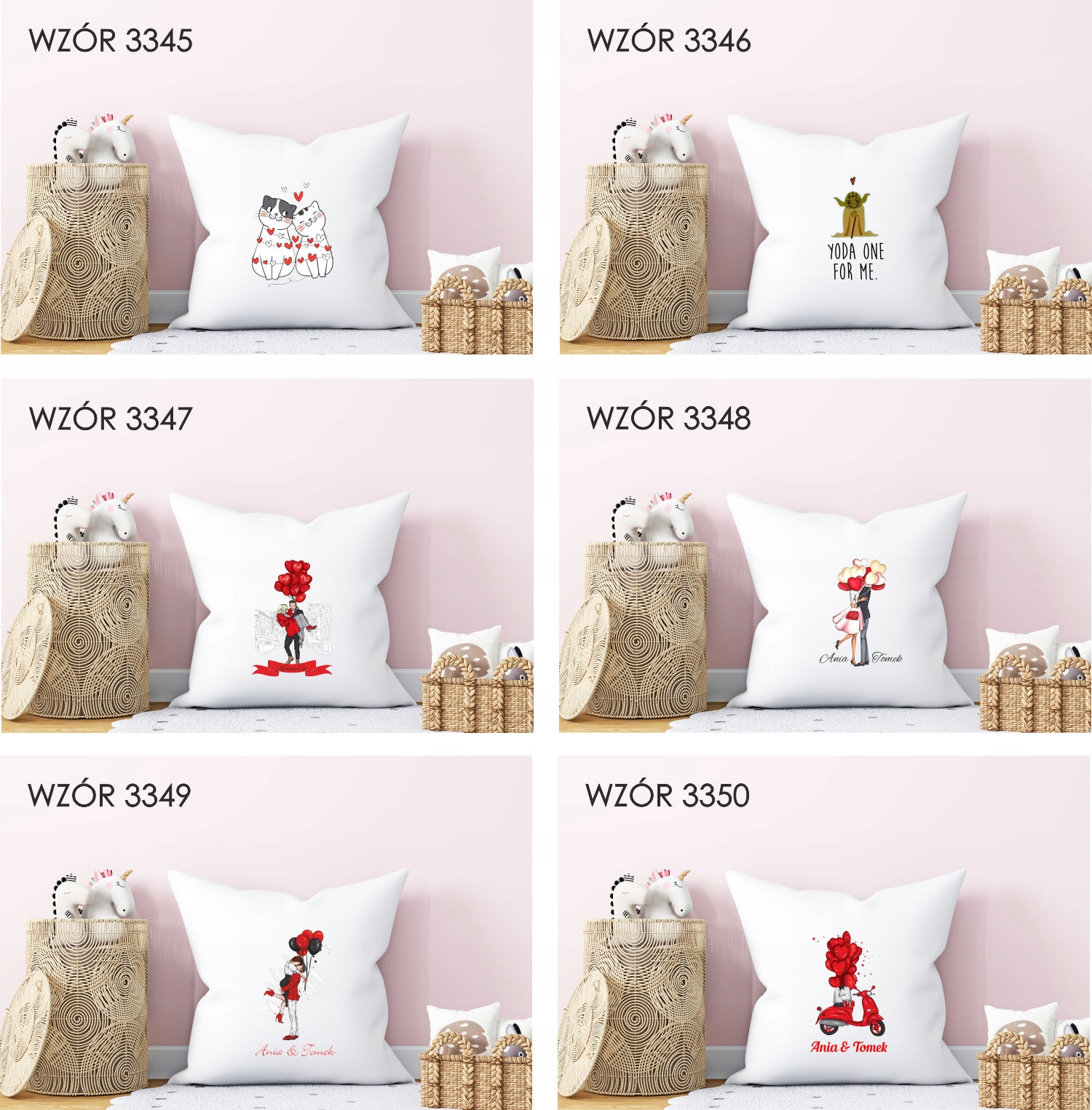 Poduszka z nadrukiem PREZENT na WALENTYNKI LOVE