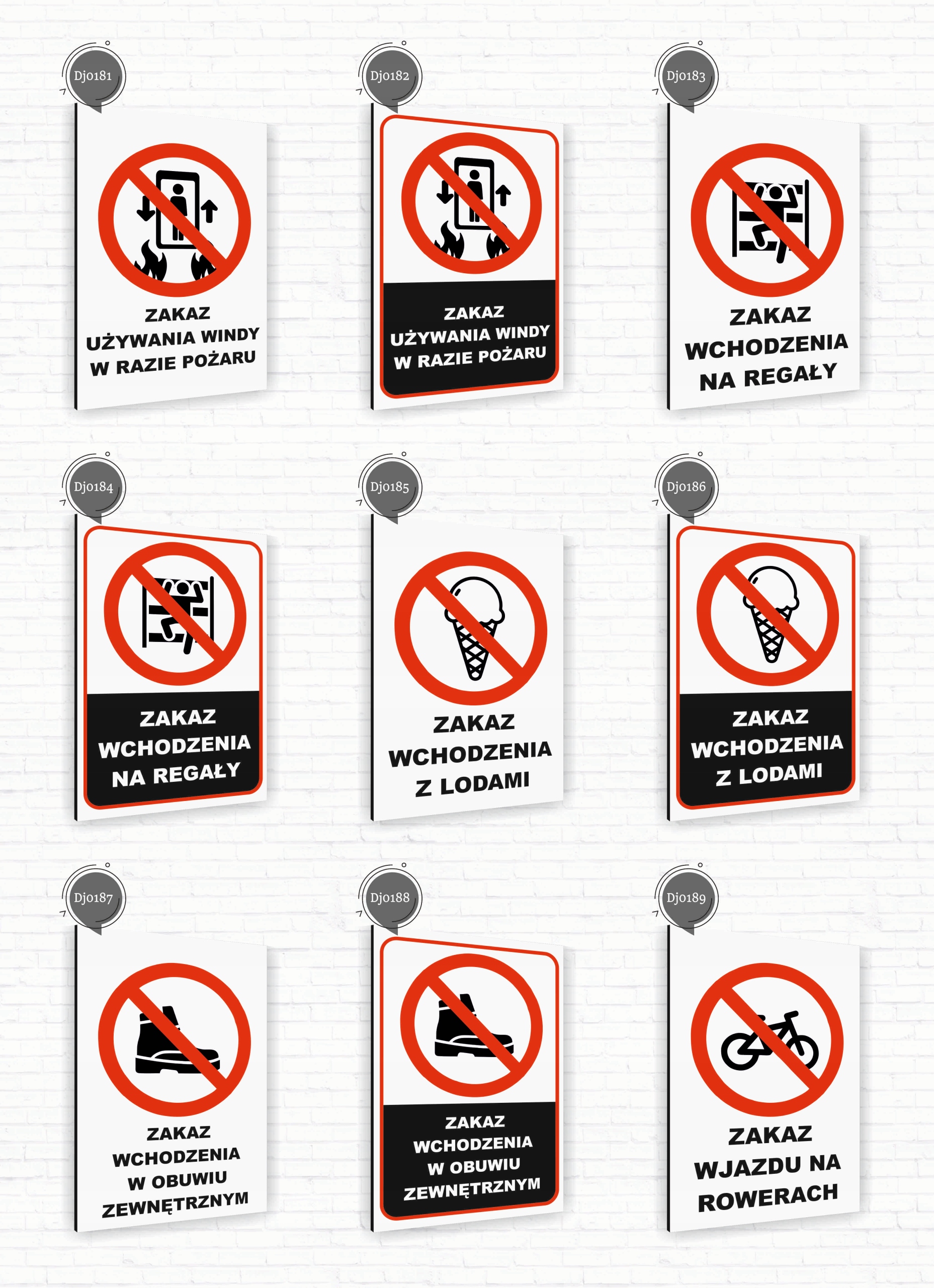 Tabliczka znak informacyjny 20x15 Biała ZAKAZ PRZEJŚCIA Nierdzewna