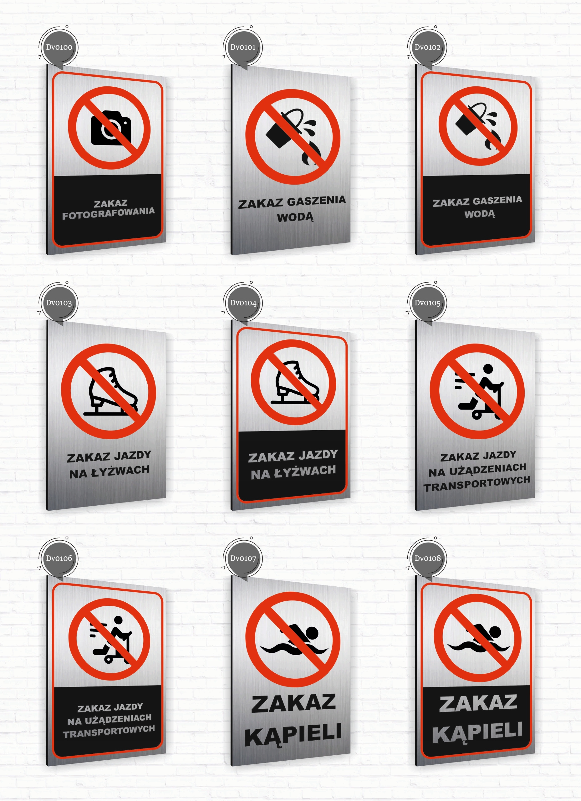 Tabliczka znak informacyjny 40x30 Srebrna ZAKAZ Nierdzewna TWÓJ NAPIS