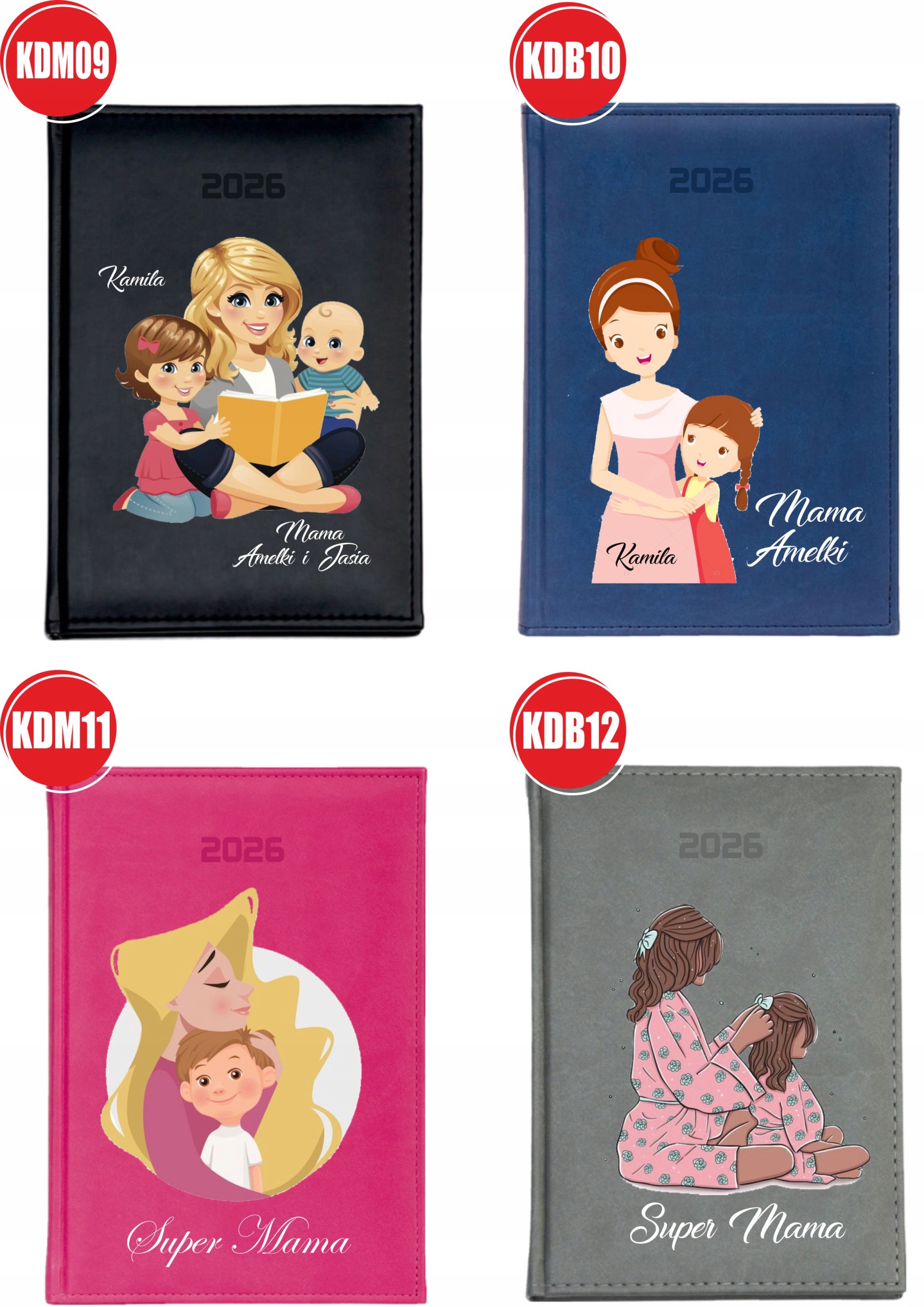 KALENDARZ A6 2026 TYGODNNIOWY KSIĄŻKOWY PERSONALIZOWANYNA DZIEŃ BABCI