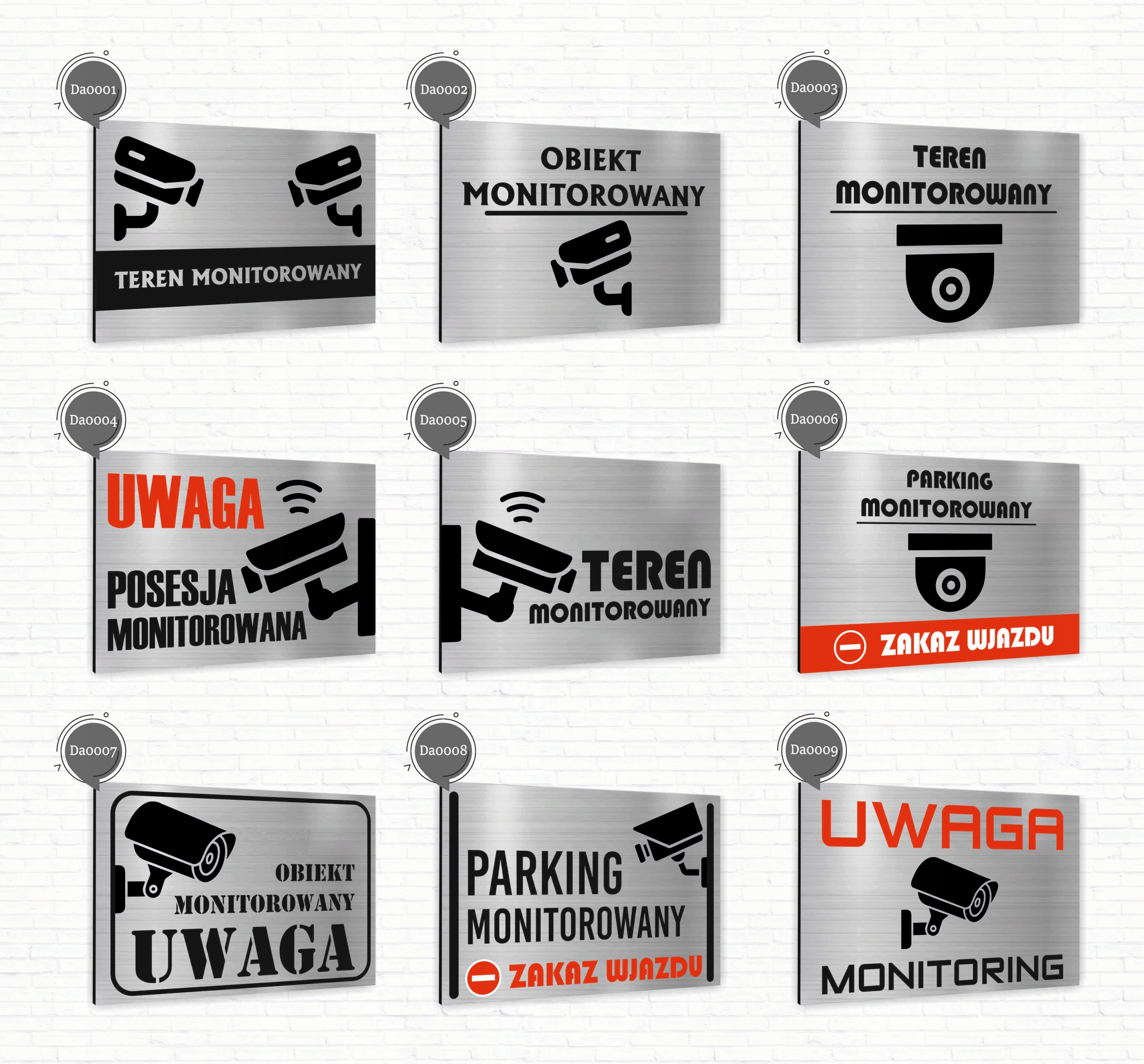 Tabliczka znak informacyjny 20x15 PARKING Nierdzewna SREBRNA Nadruk UV