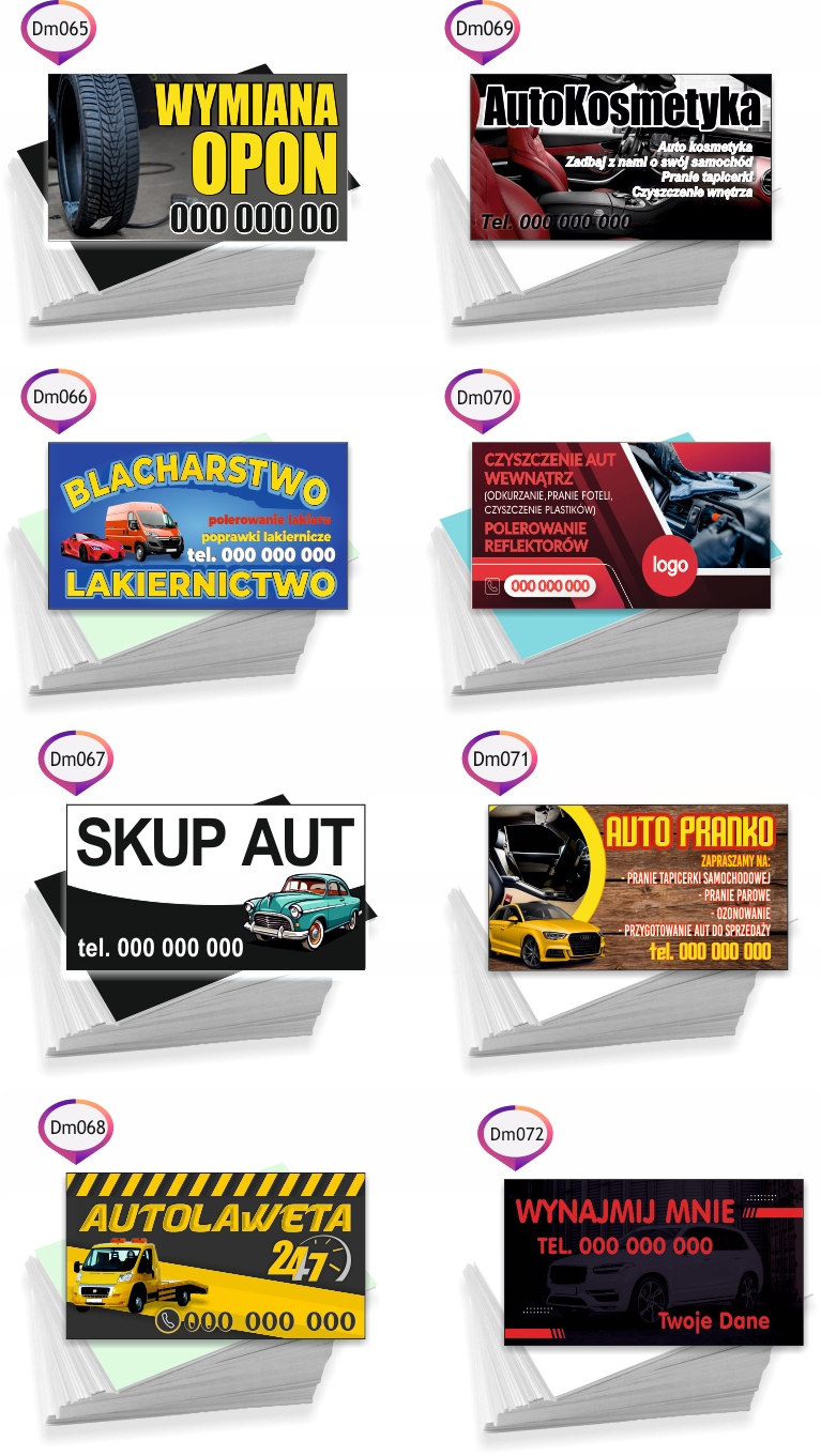 Wizytówki reklamowe firmowe 100 szt różne wzory USŁUGI ELEKTRYCZNE