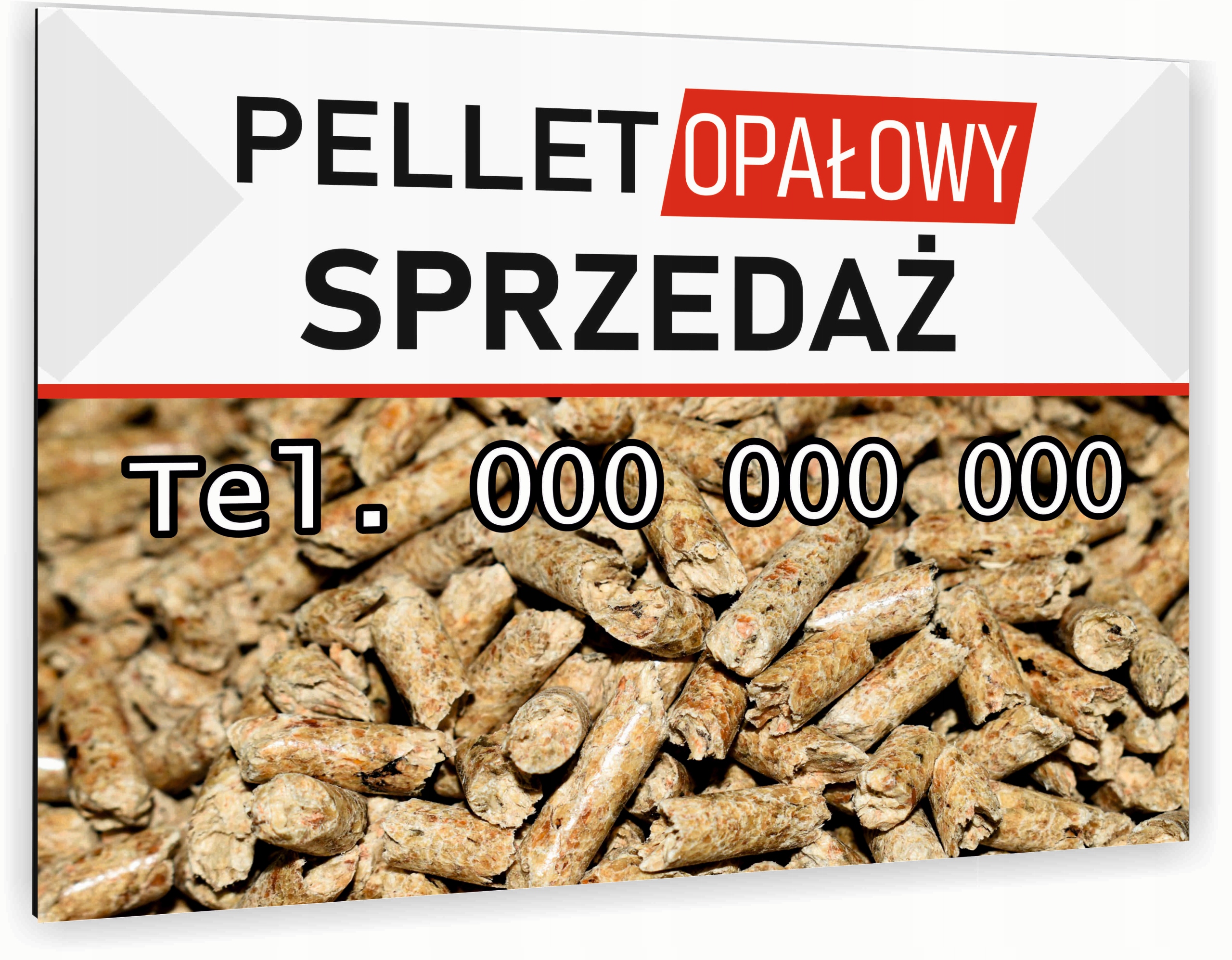 nadruk UV TABLICZKA reklamowa nierdzewna 40x30 PELLET OPAŁOWY sprzedaż