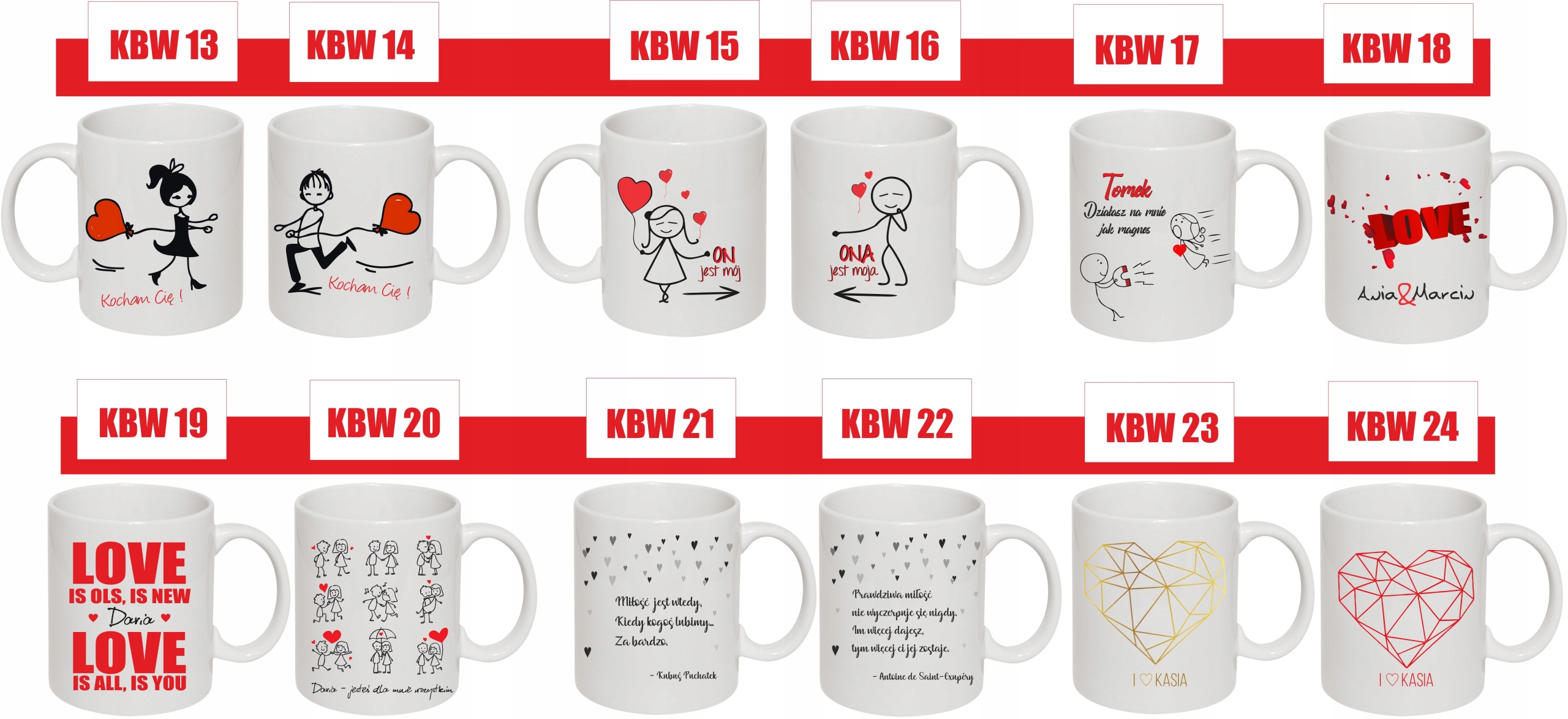 KUBEK WALENTYNKI dla dziewczyny HIT kubki dla par