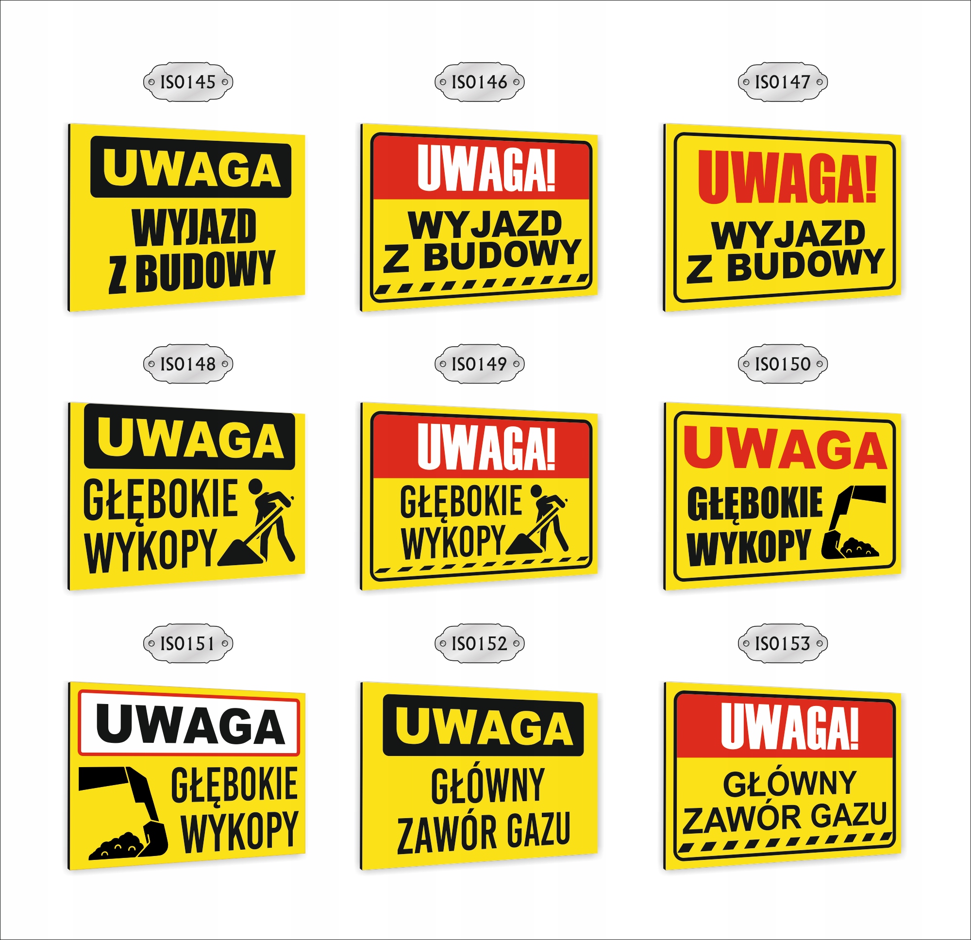 Tabliczka znak informacyjny dibond20X15 UWAGA WYKOPY