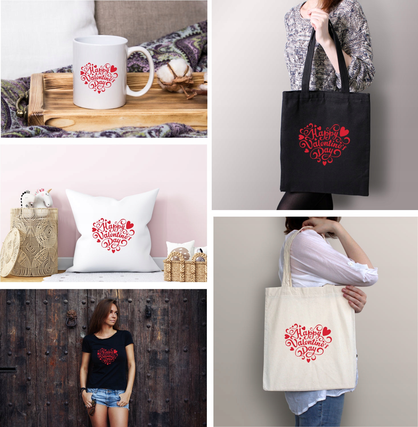 Poduszka z nadrukiem PREZENT HAPPY VALENTINE'S DAY