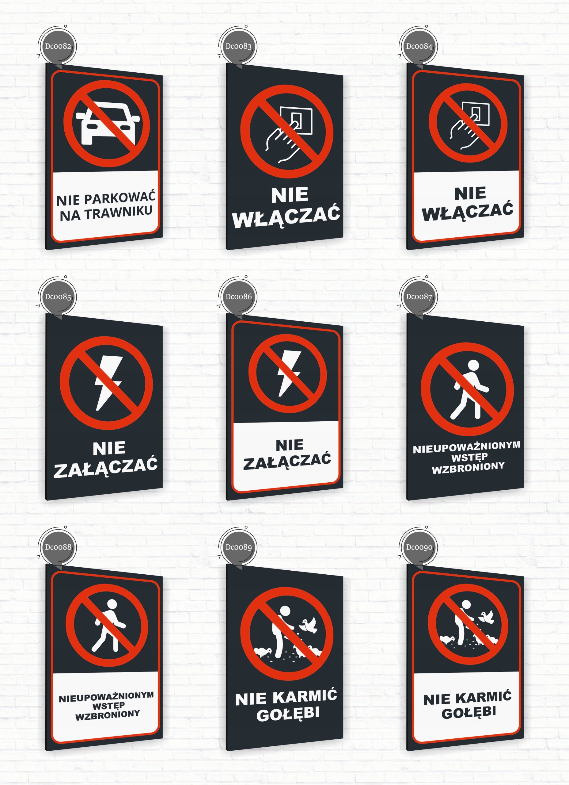 Tabliczka znak informacyjny 40x30 Antracyt NIE PRZYPINAĆ ROWERÓW Aluminiowa