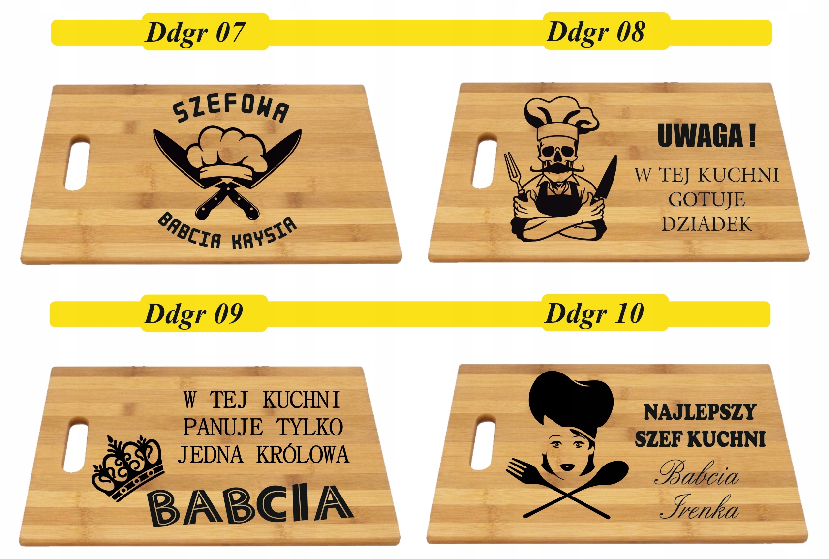 BAMBUSOWA DESKA grawer szef kuchni DZIADEK BABCIA