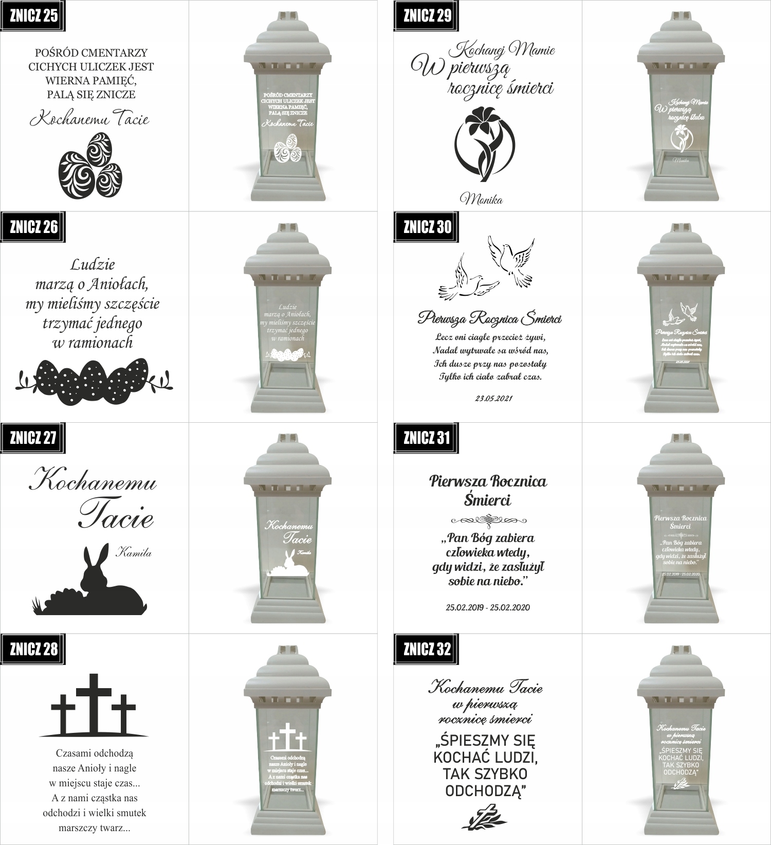 ZNICZ LAMPION z dedykacją GRAWEREM dla Dziadka