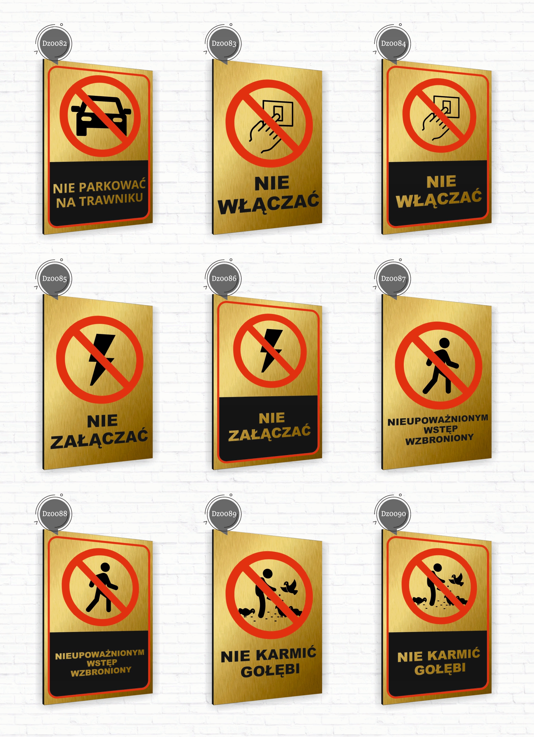 Tabliczka znak informacyjny 30x20 Złota RYZYKO POTKNIĘCIA Aluminiowa