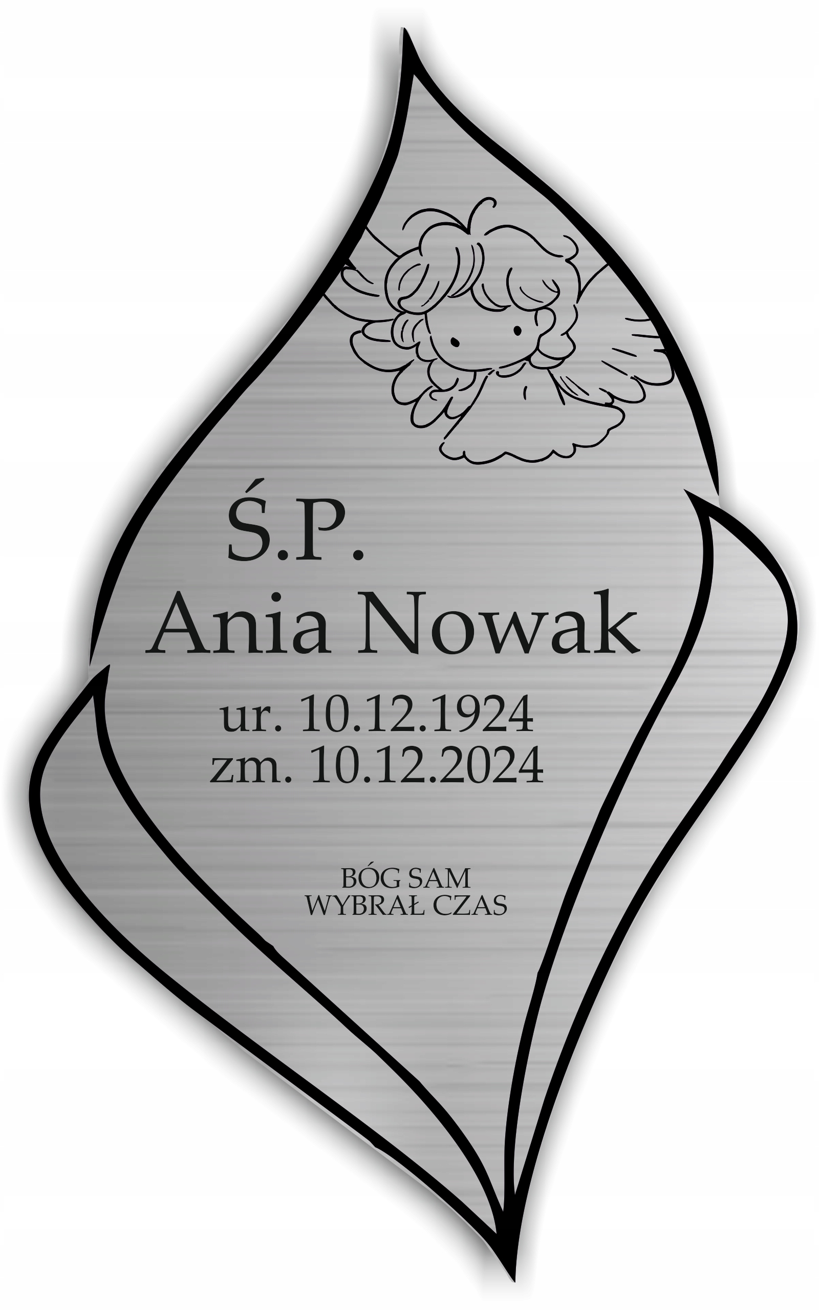 Nagrobkowa Nagrobna Tabliczka tablica Personalizowana Grawer Wysoka Jakość