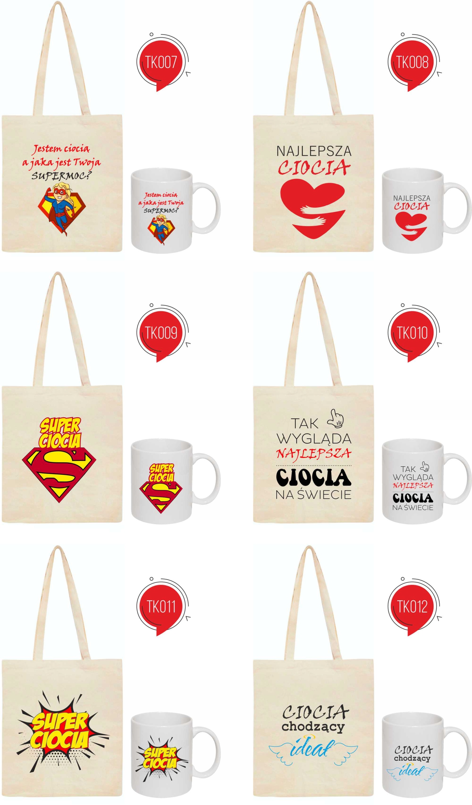 ZESTAW EKO TORBA + KUBEK NAJLEPSZA CIOCIA prezent