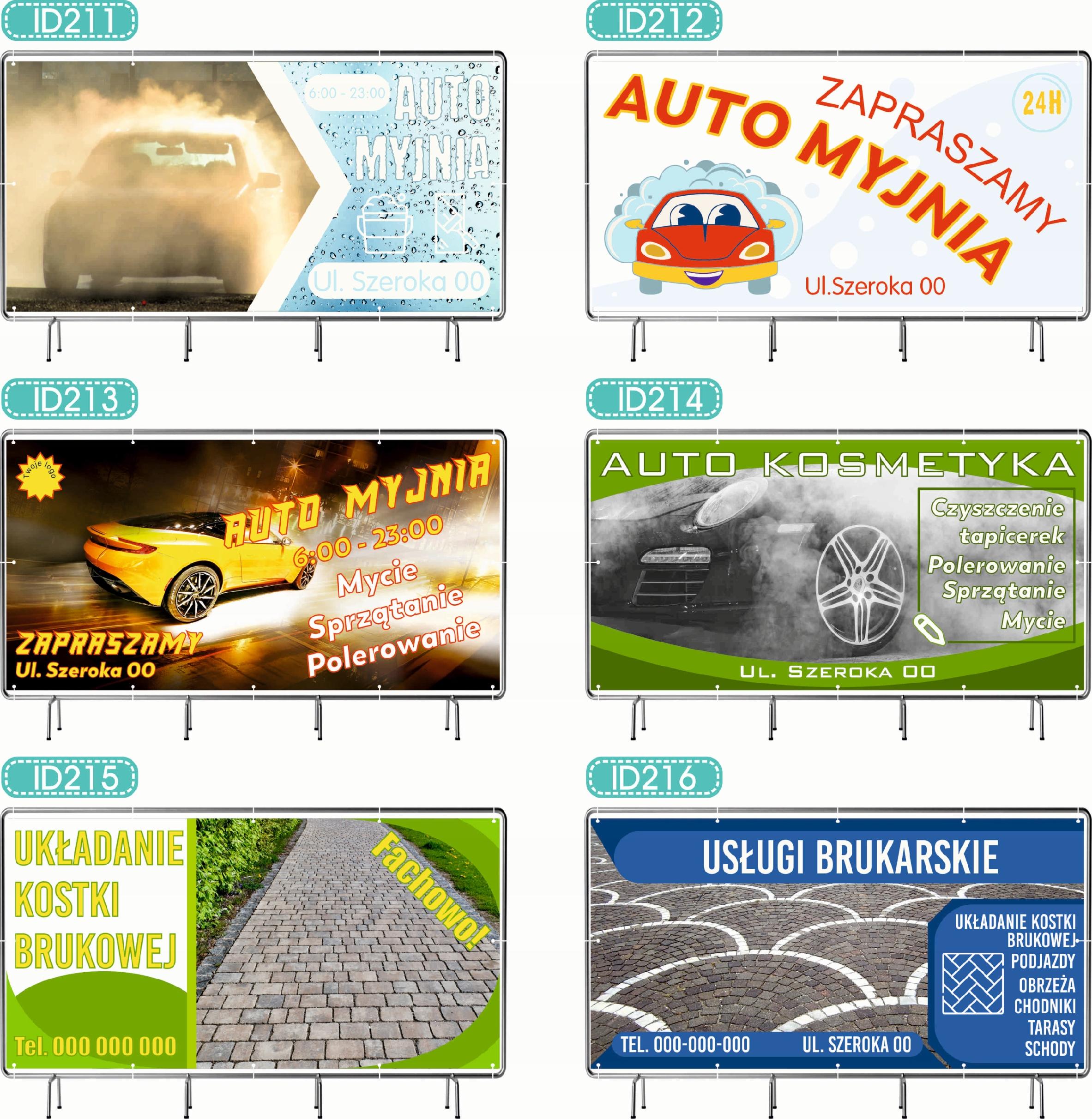 BANER REKLAMOWY 130x80cm oczkowany projekt w cenie USŁUGI KAMIENIARSKIE