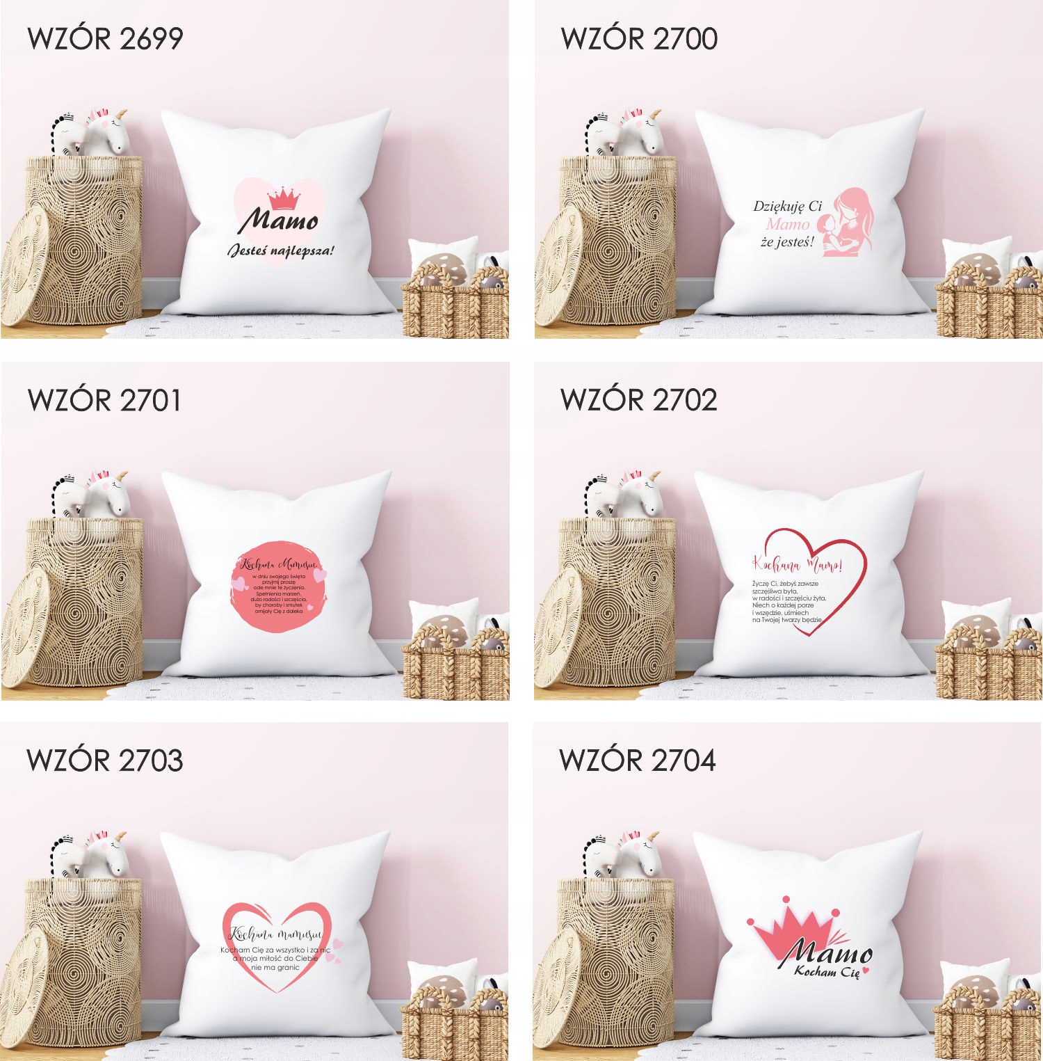 Poduszka z nadrukiem PREZENT MAMO JESTEŚ NAJLEPSZA