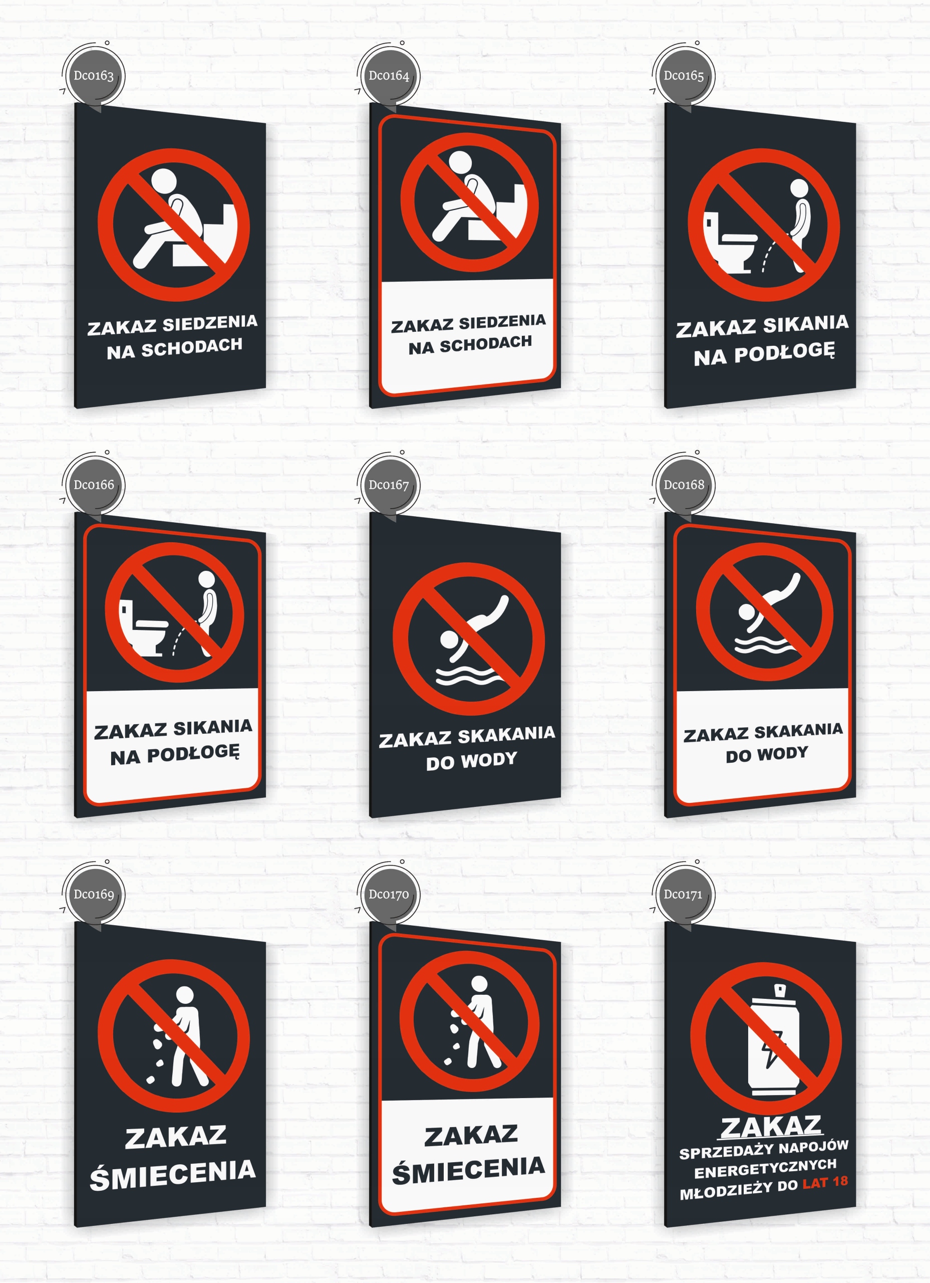 Tabliczka znak informacyjny 20x15 Antracyt ZAKAZ UŻYWANIA WINDY POŻAR