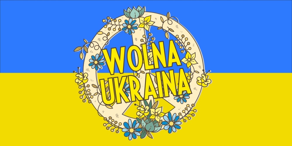 BANER FLAGA transparent WOLNA UKRAINA 200x100cm