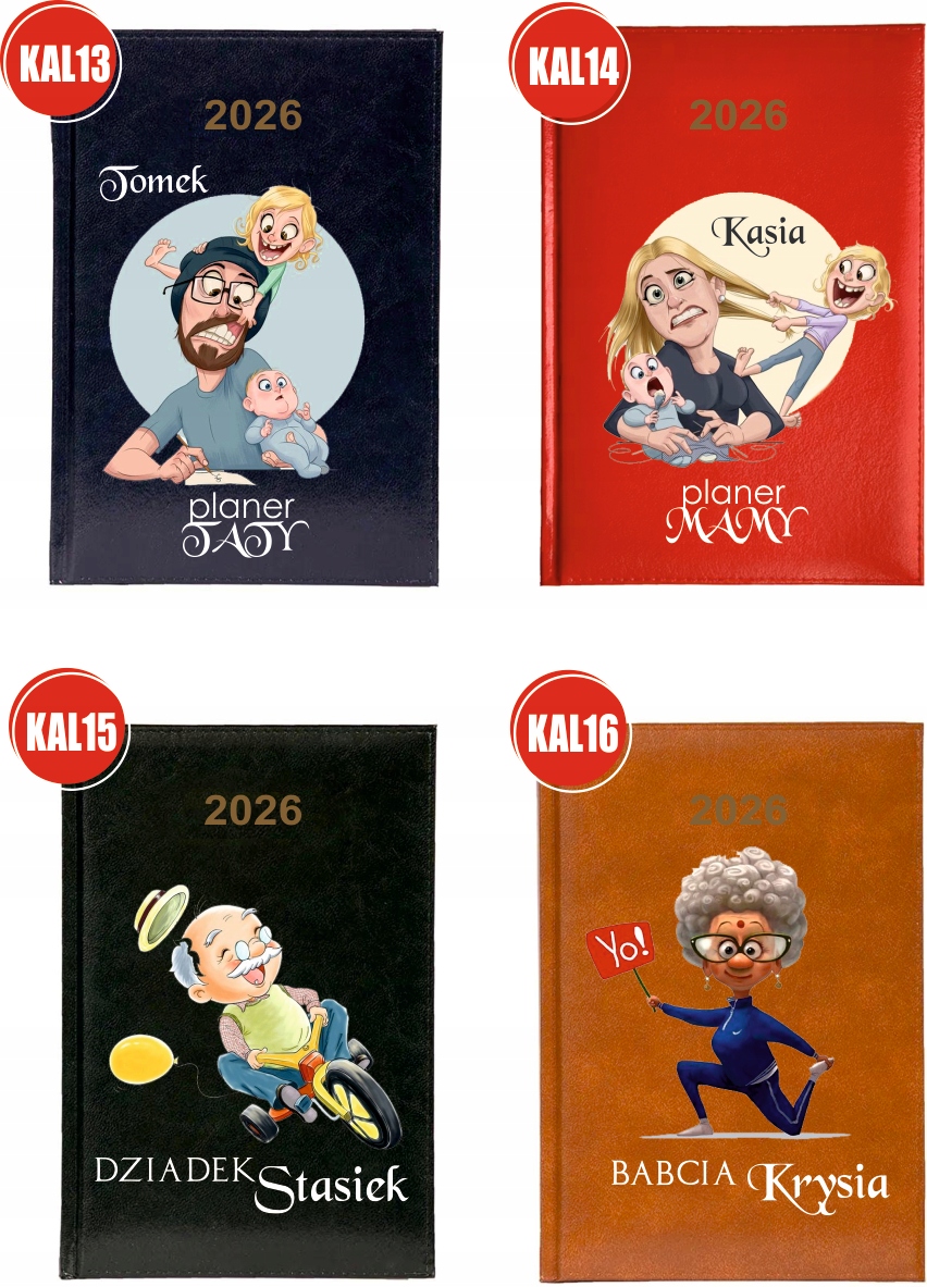 Kalendarz A5 2026 tygodniowy KSIĄŻKOWY DLA TATY NADDRUK Z IMIENIEM