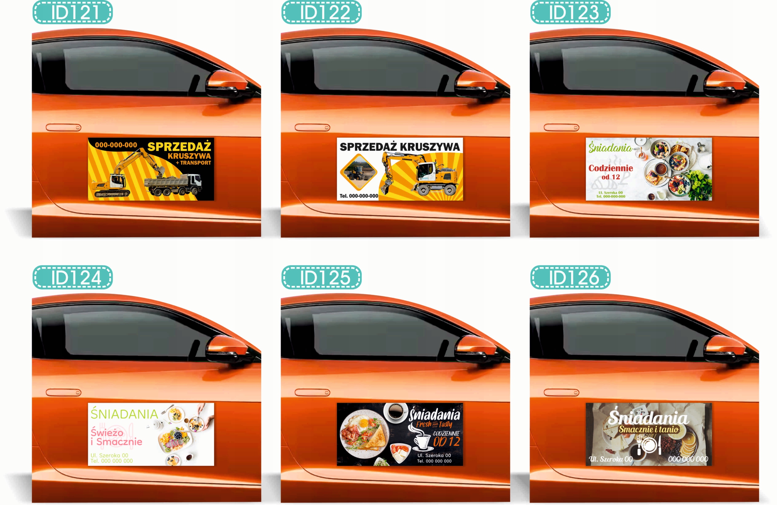 Magnes na samochód reklama magnetyczna 60x30 cm pomoc drogowa LAWETA