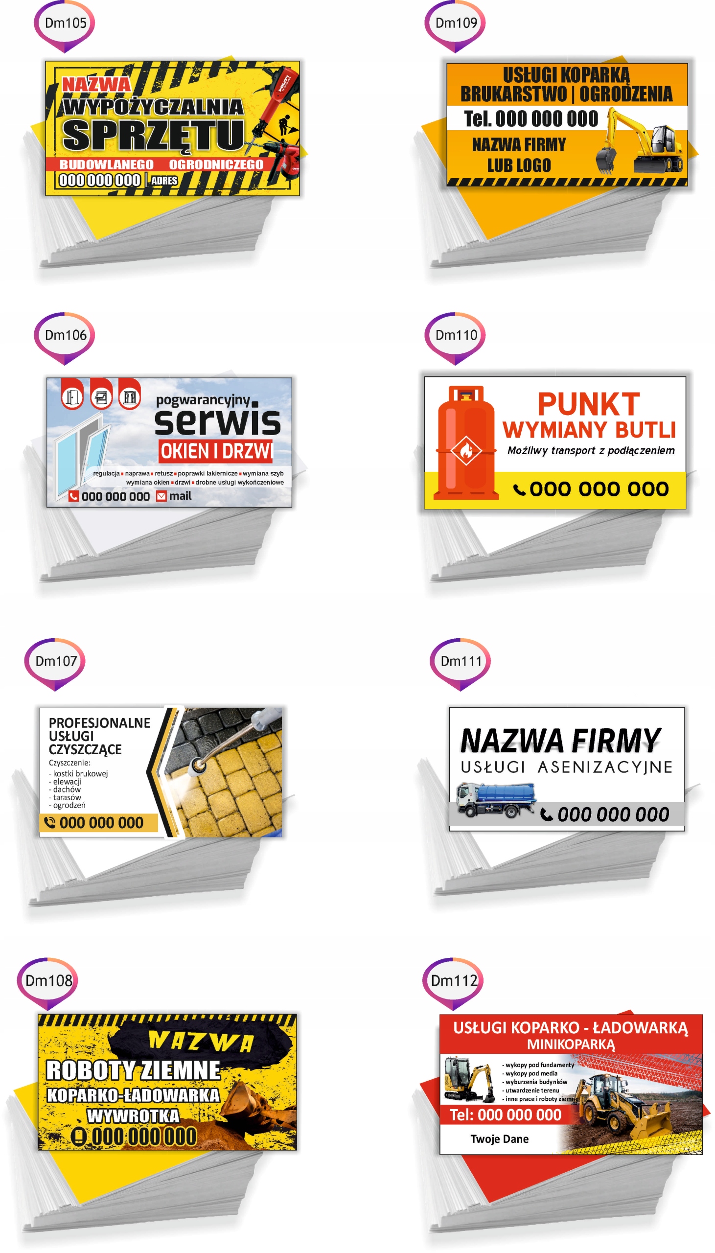 Wizytówki reklamowe 200 szt dużo wzorów DOCIEPLANIE BUDYNKÓW