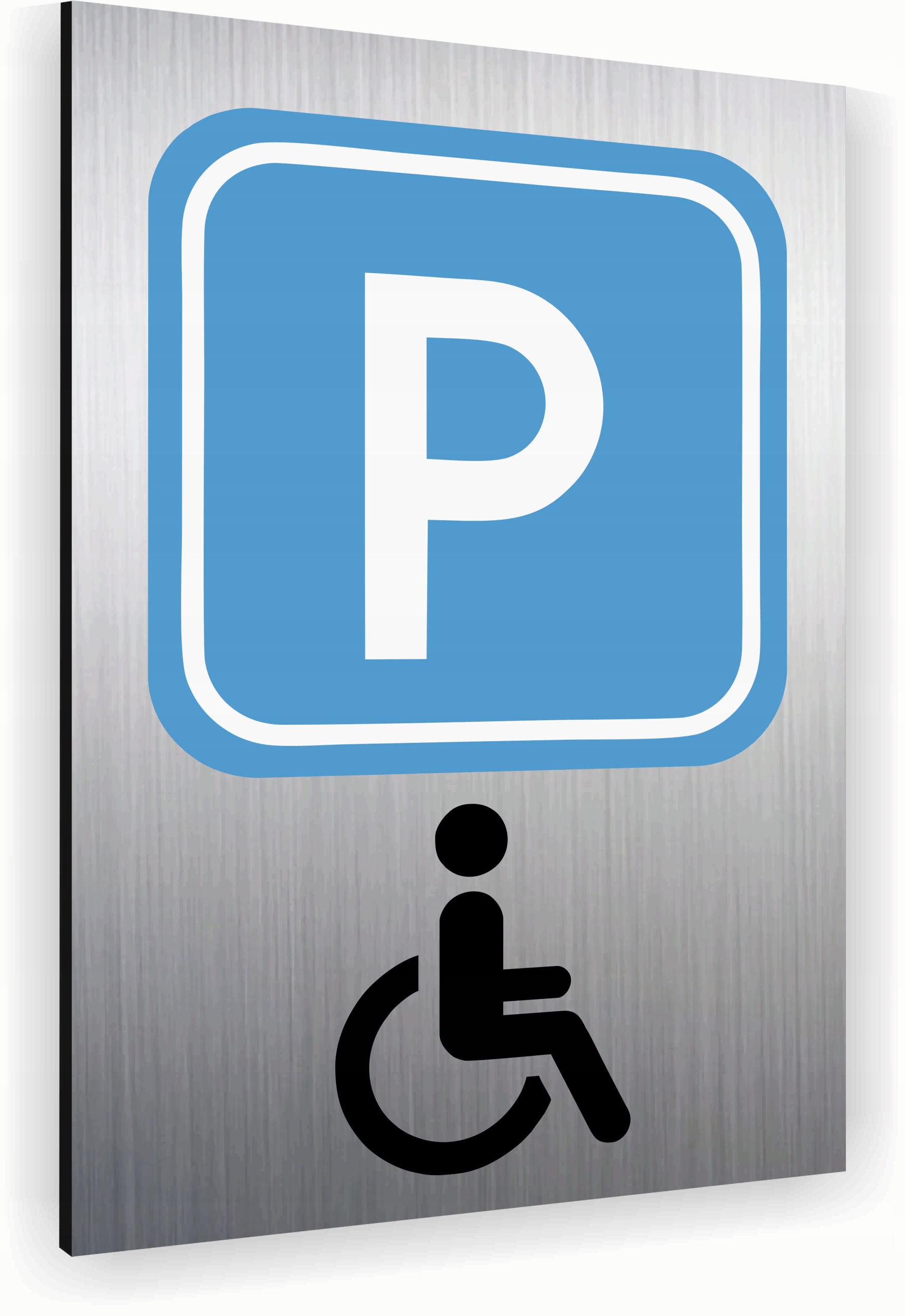 Tabliczka znak informacyjny 40x30 Srebrna PARKING DLA NIEPEŁNOSPRAWNYCH