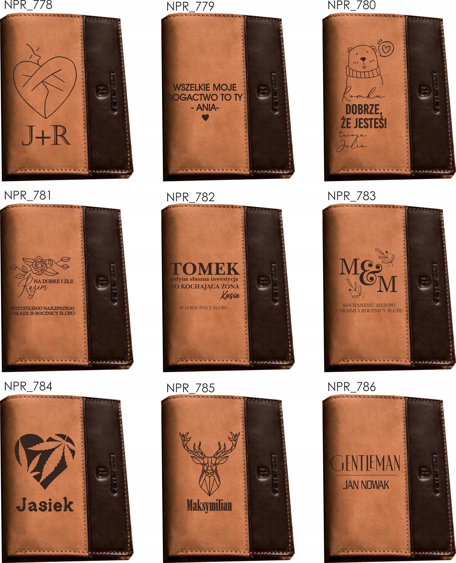 Portfel grawerowany portfele z grawerem TWÓJ TEKST