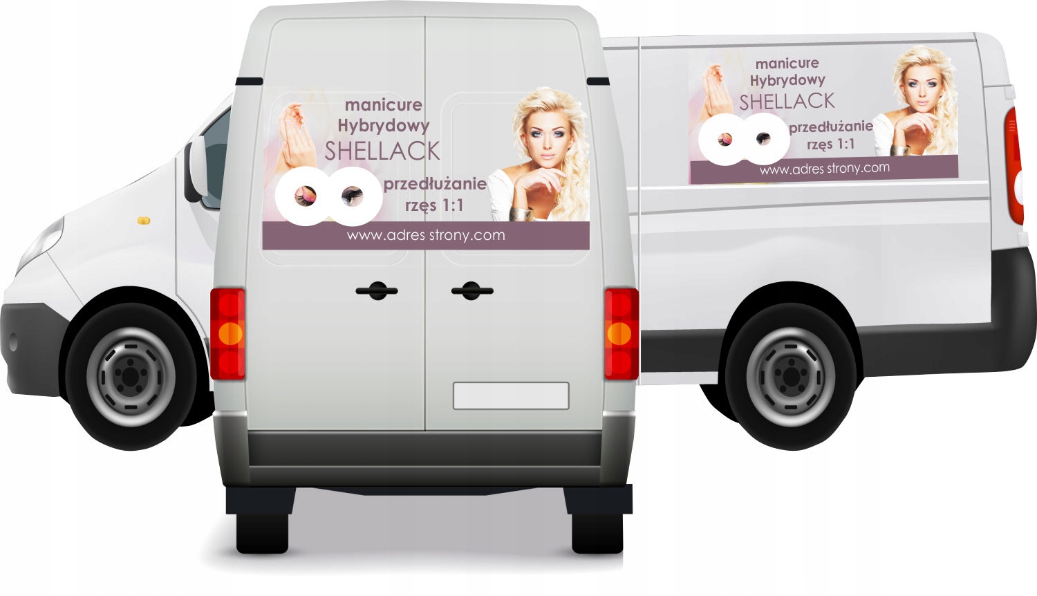 Reklama Naklejka na samochód MANICURE HYBRYDOWY