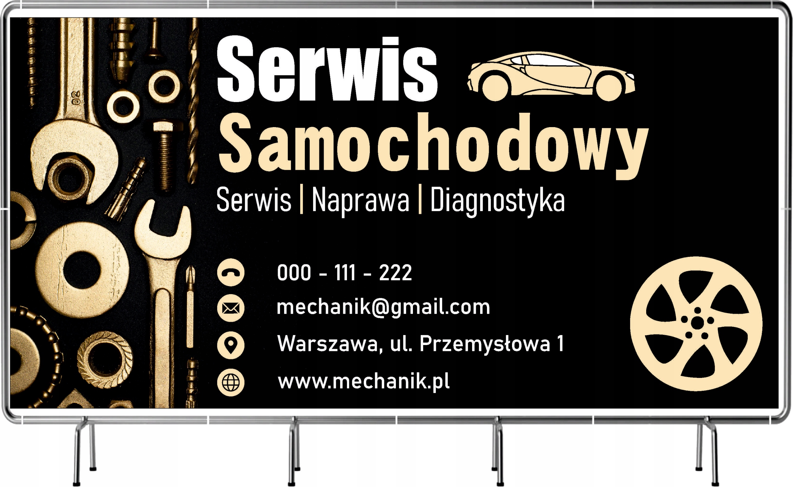 BANER REKLAMOWY 130x80cm gotowy projekt duży wybór SERWIS SAMOCHODOWY