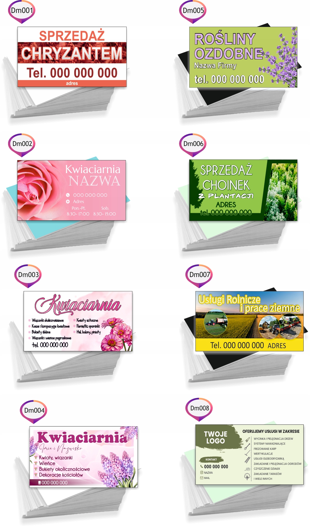 Wizytówki reklamowe firmowe 100 szt różne wzory USŁUGI ELEKTRYCZNE